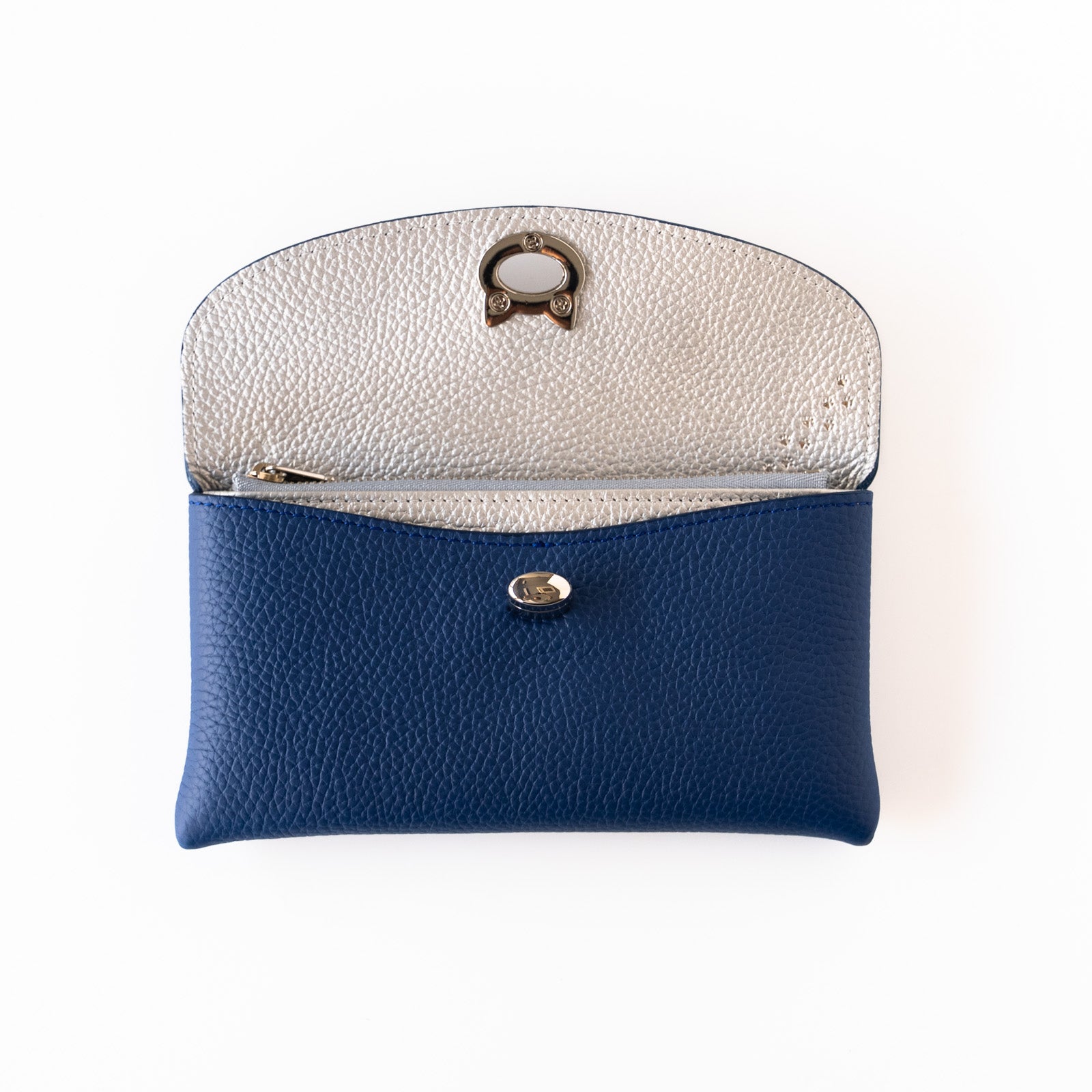 Limited Color Flap Wallet Frugna Long Cuir Mash / Royal Blue x Silver