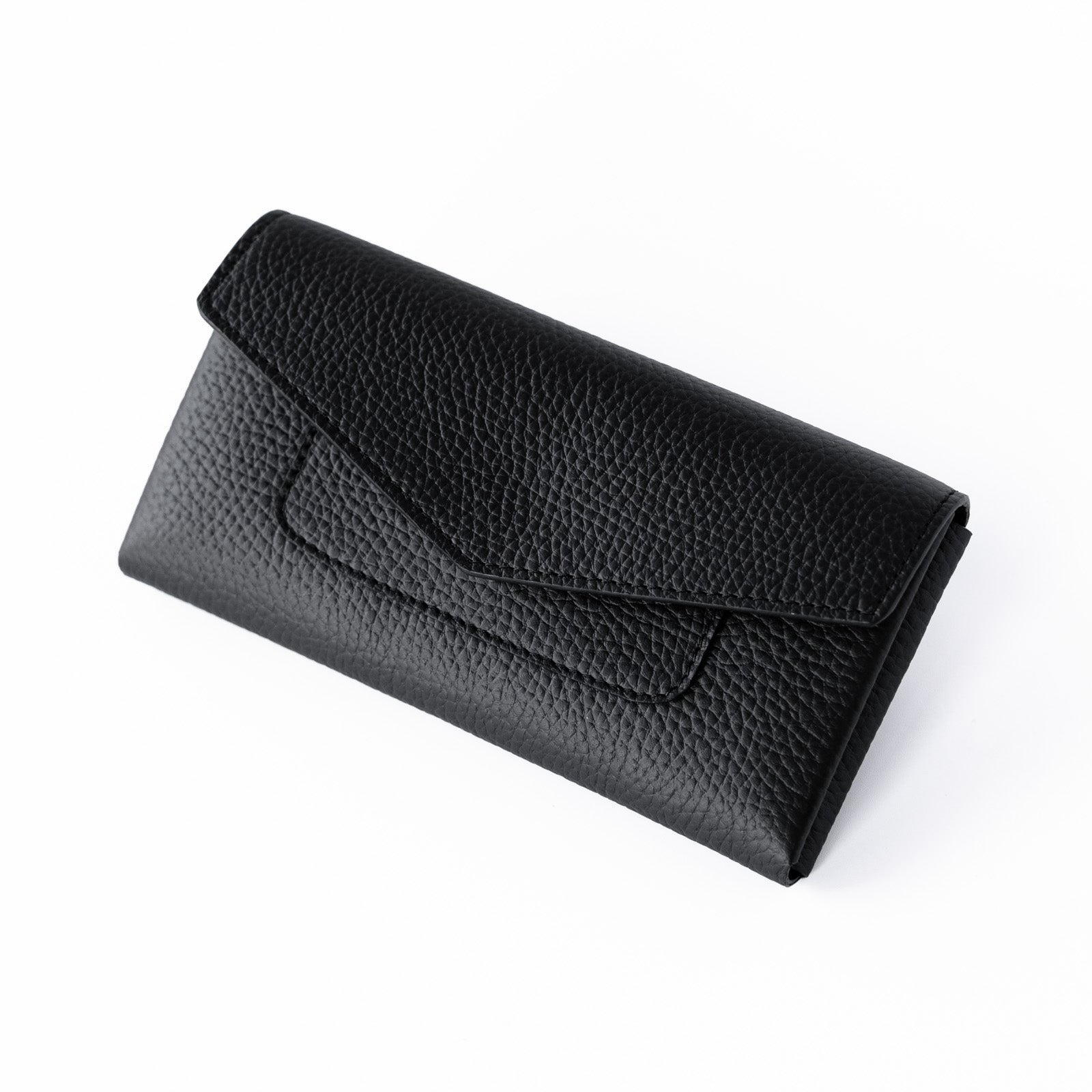 【受注生産】小さなレザーフラップ長財布《ヌーヴェル》/ブラック