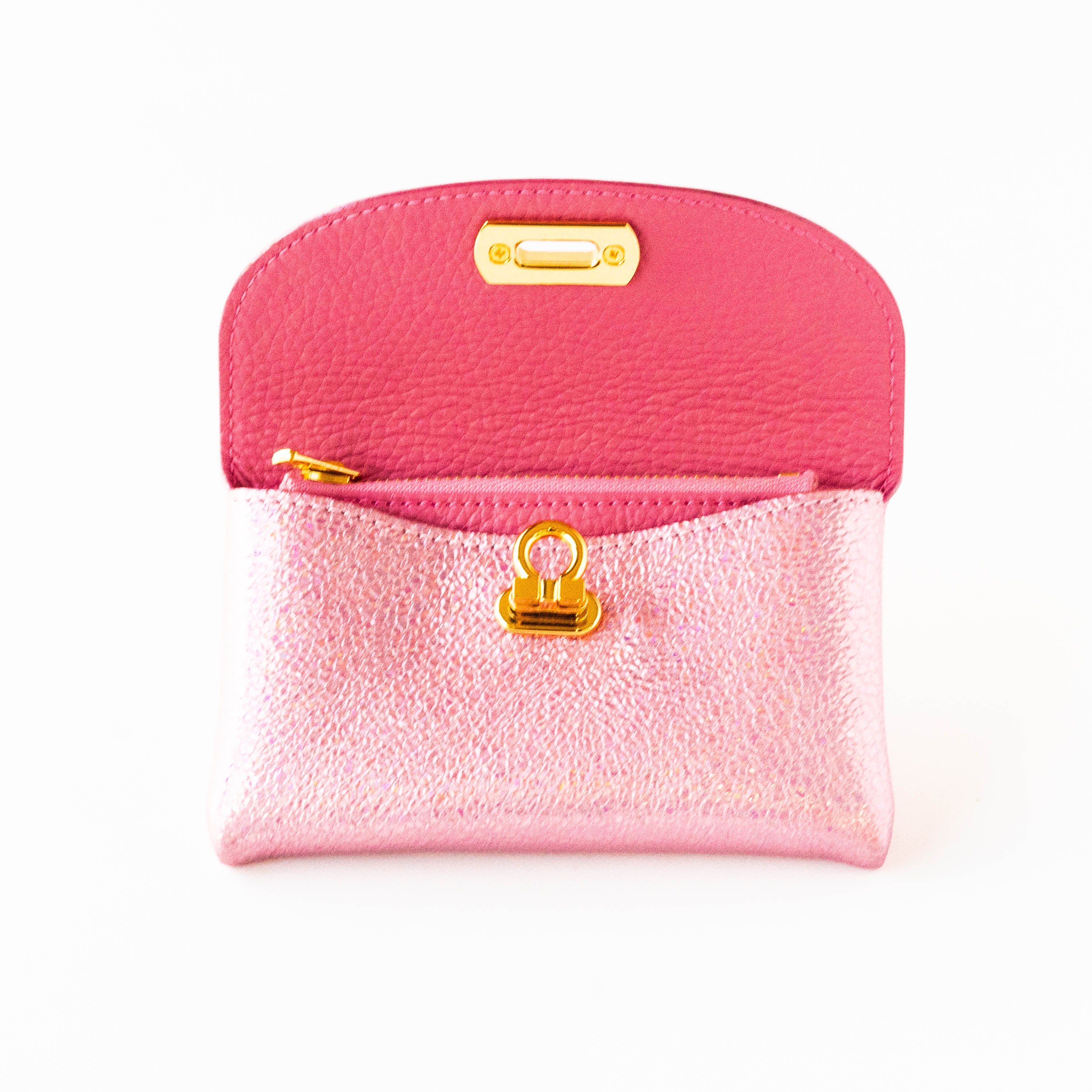 Leather flap middle wallet / Prism leather