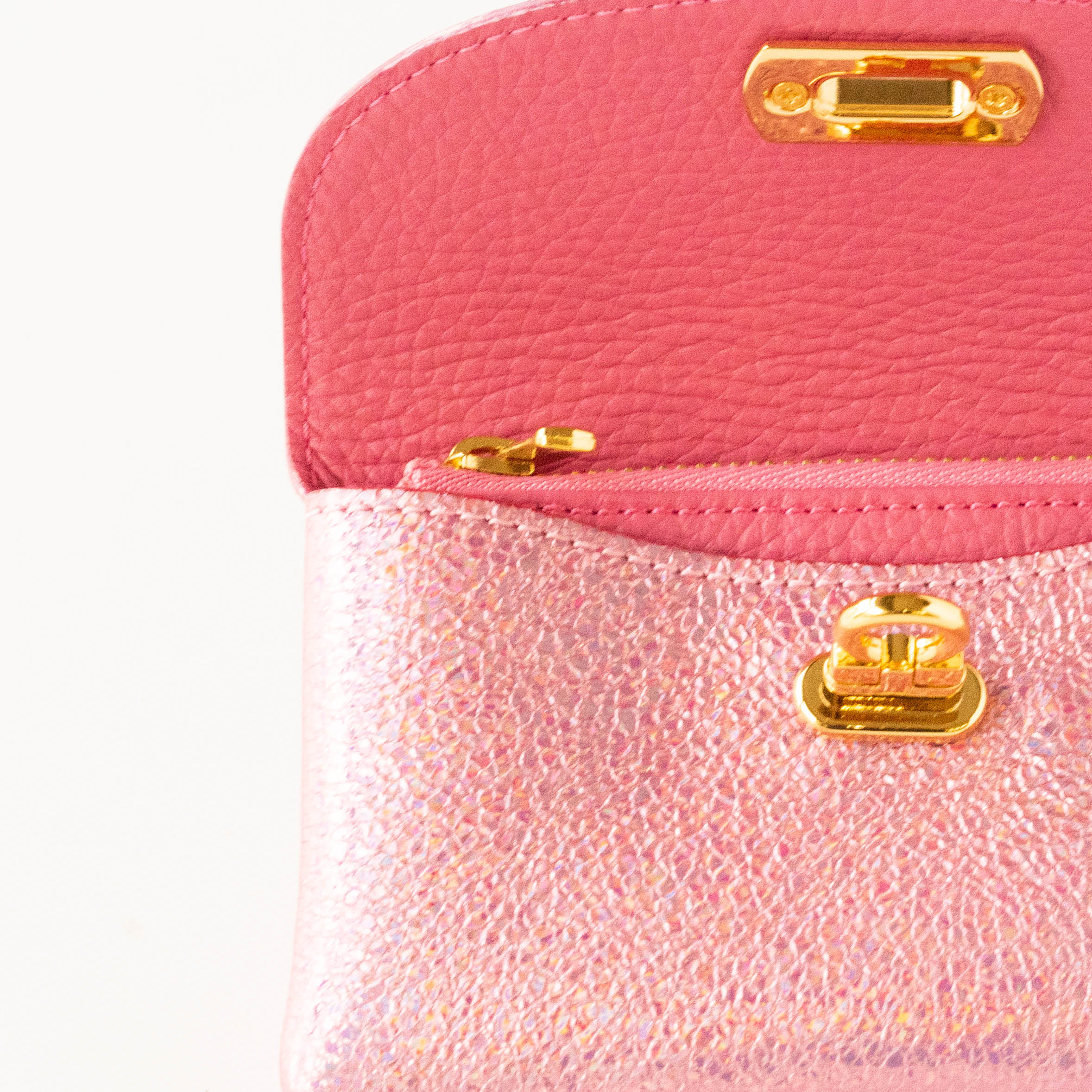 Leather flap middle wallet / Prism leather