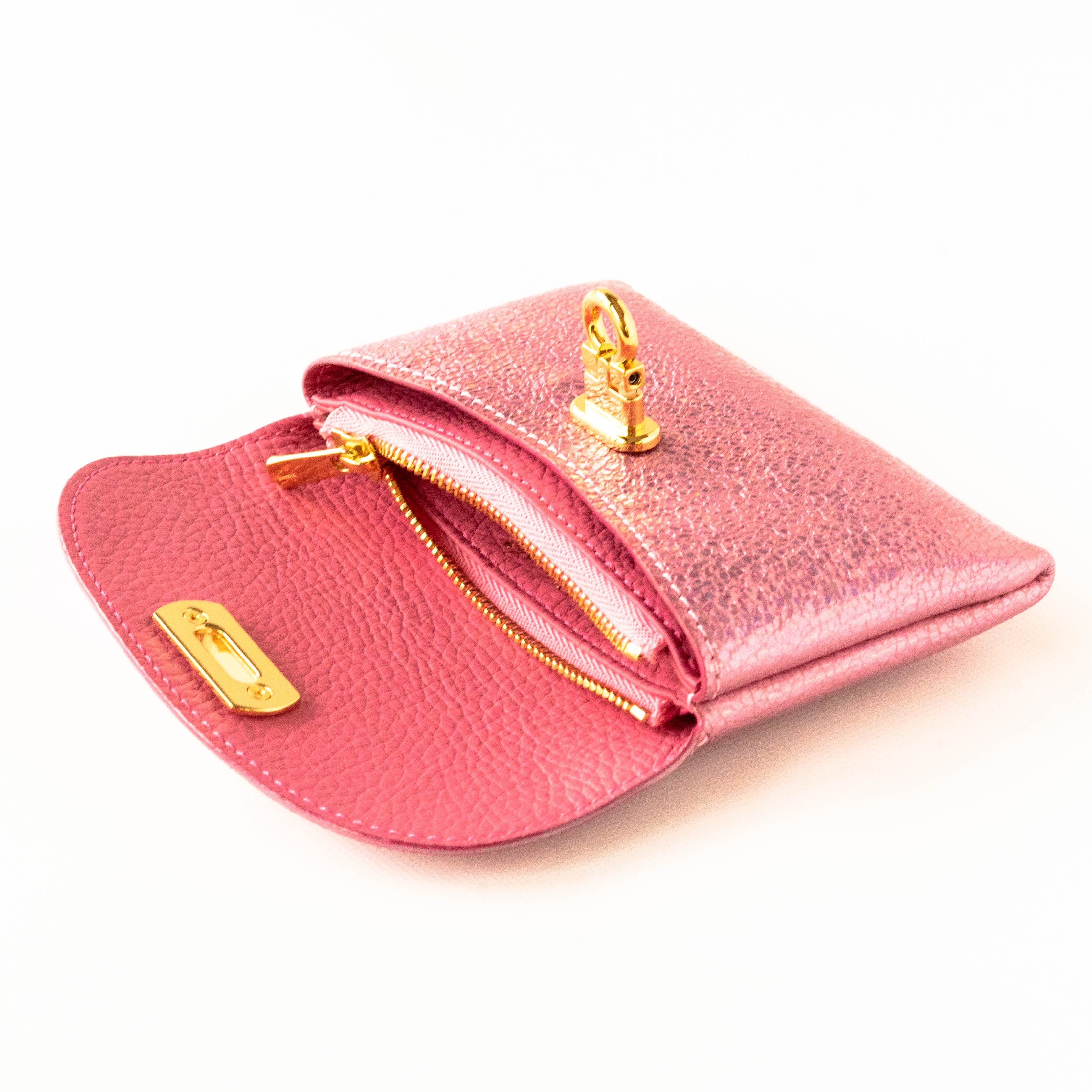 Leather flap middle wallet / Prism leather