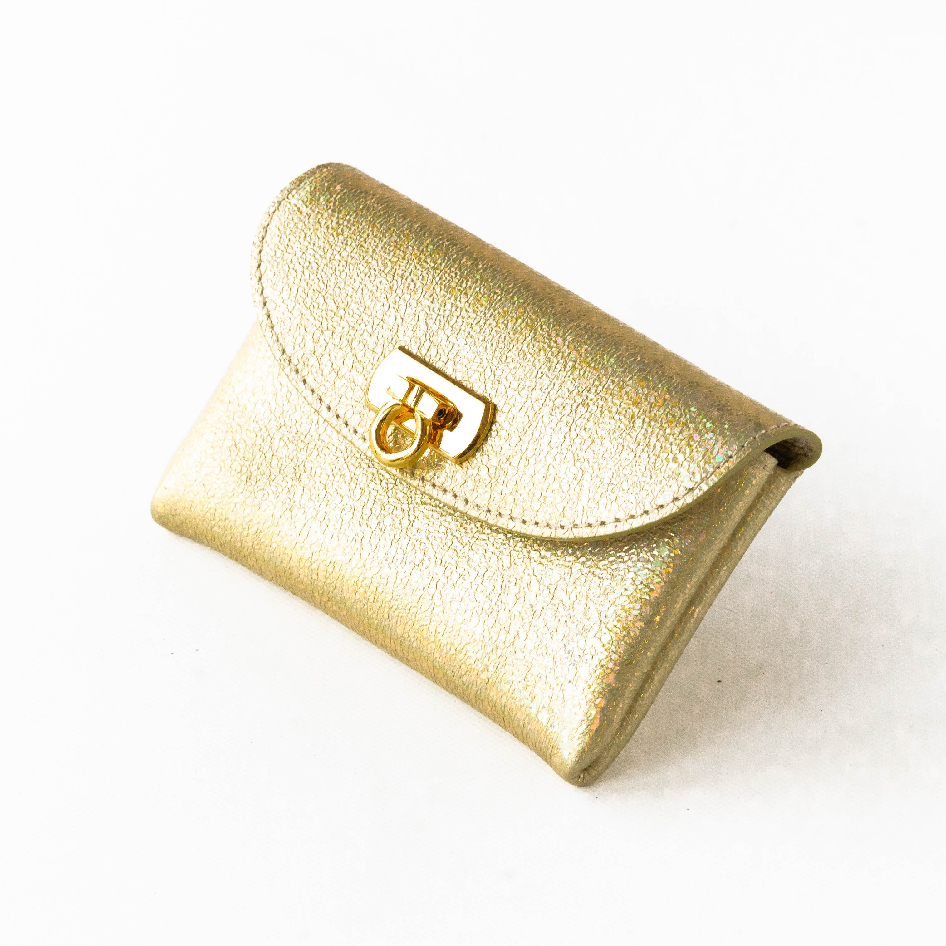 Leather flap middle wallet / Prism leather