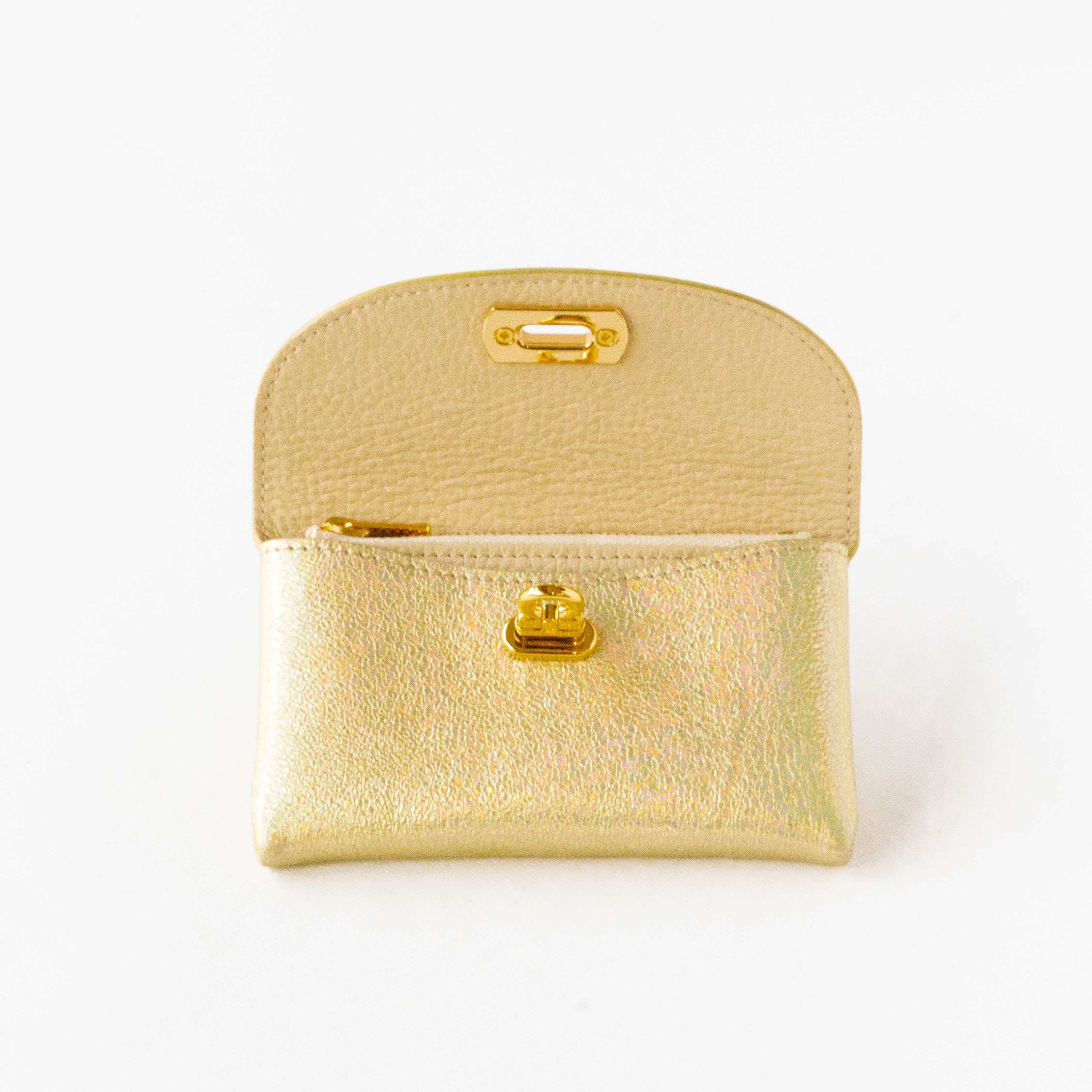 Leather flap middle wallet / Prism leather