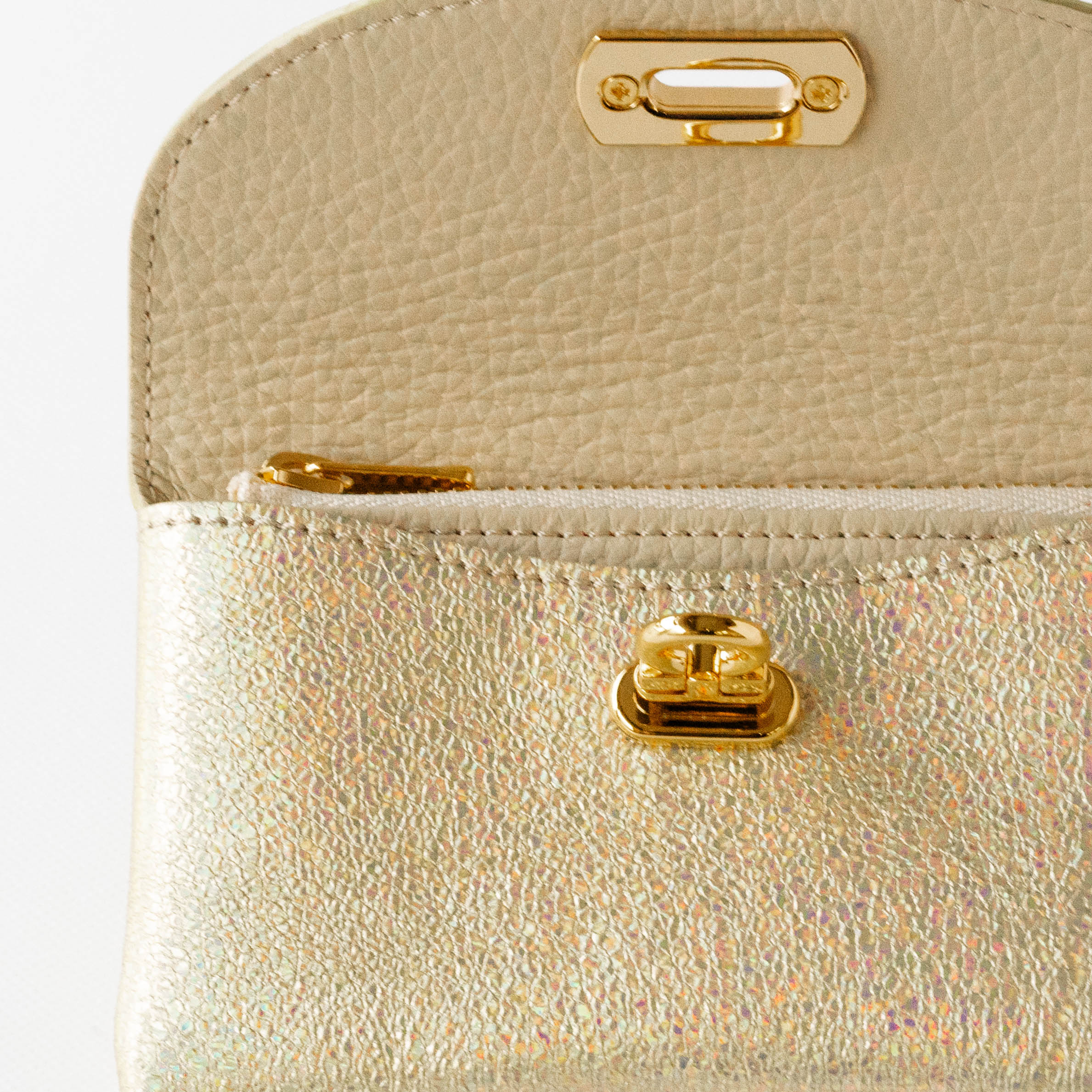 Leather flap middle wallet / Prism leather