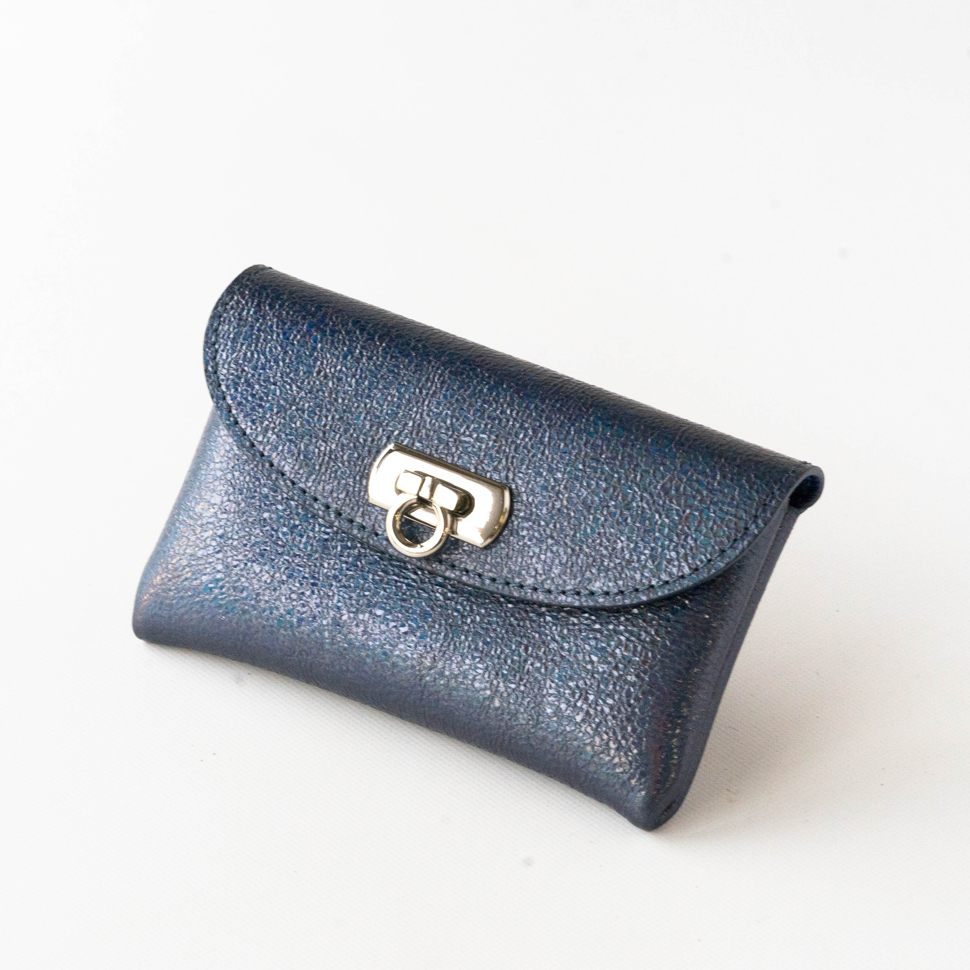 Leather flap middle wallet / Prism leather