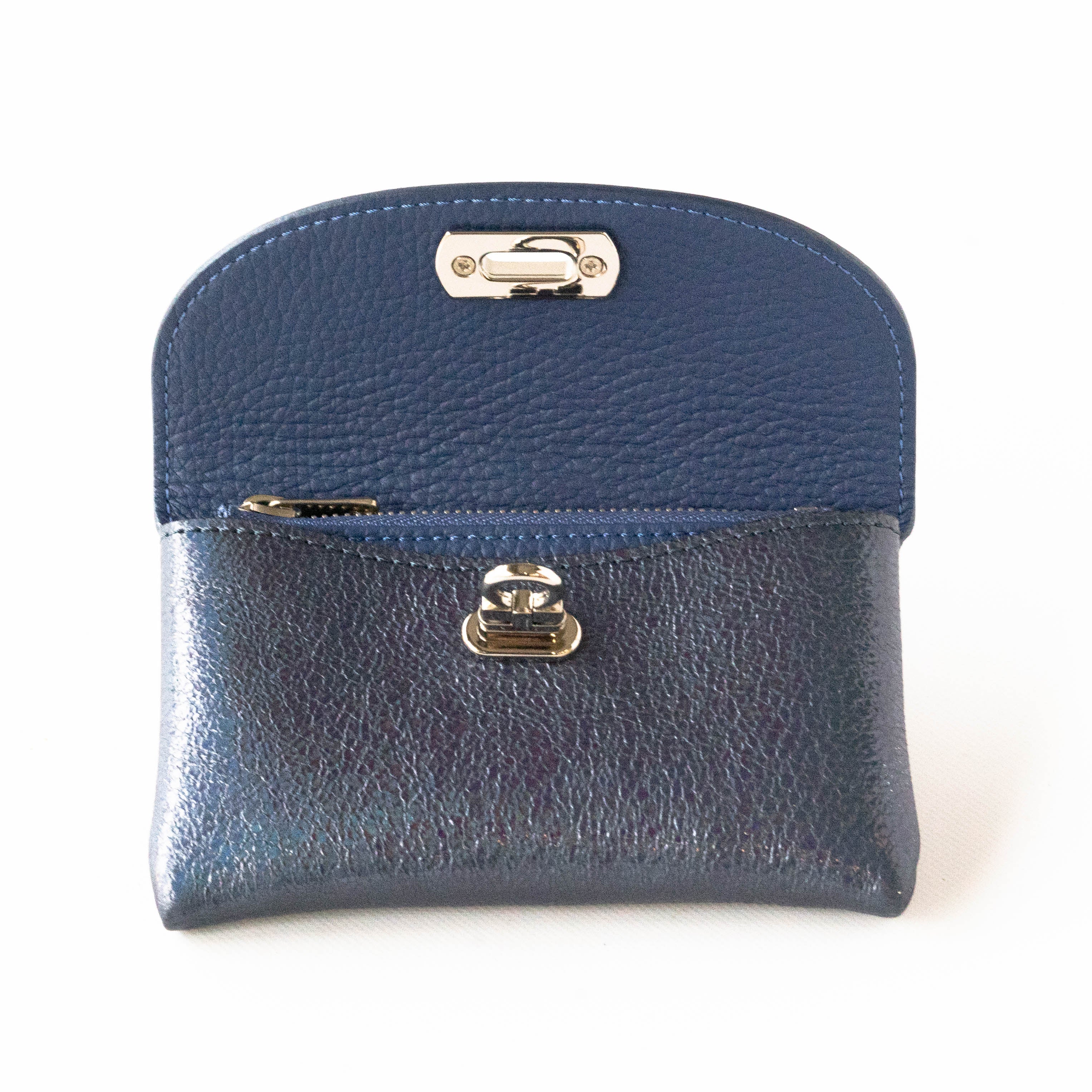 Leather flap middle wallet / Prism leather