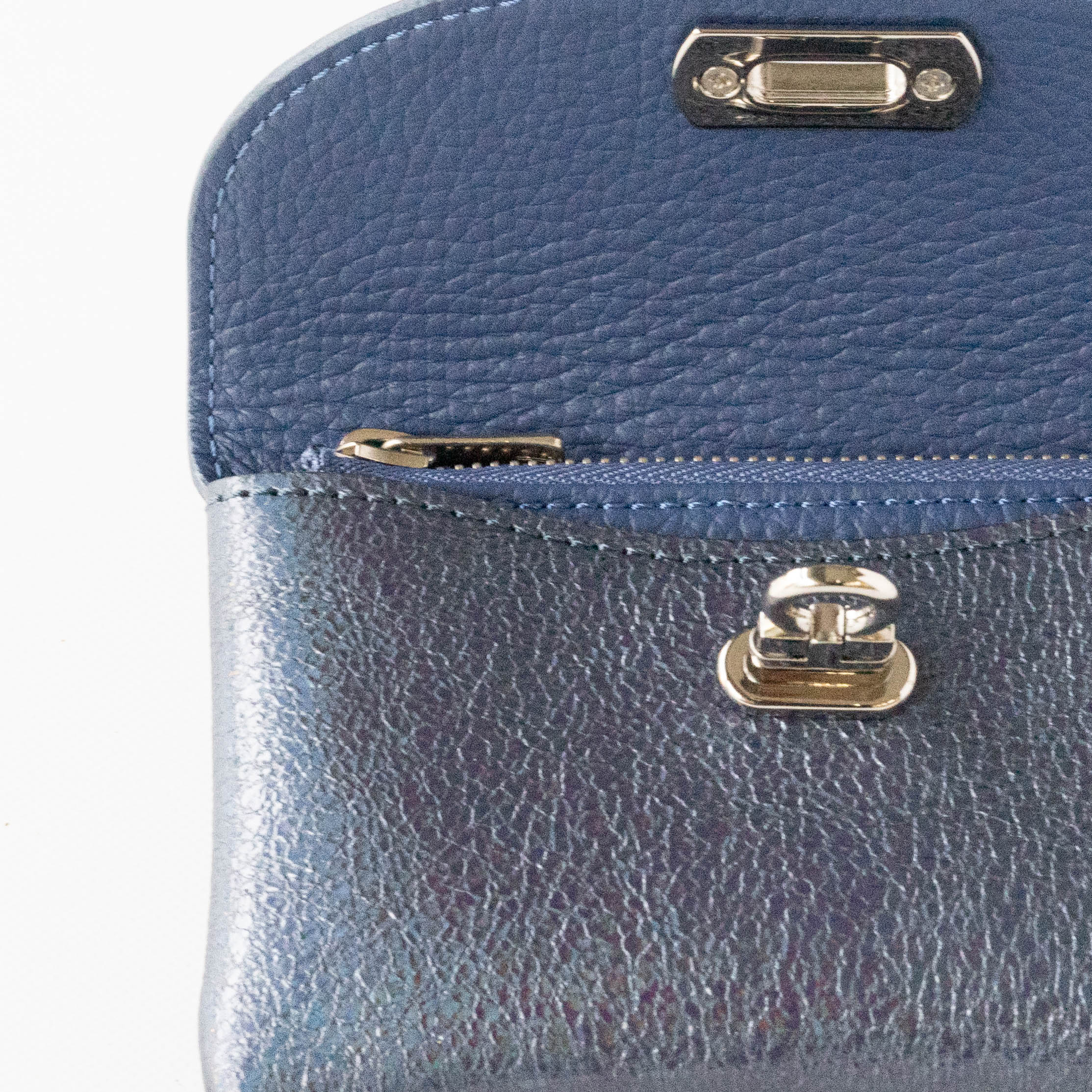 Leather flap middle wallet / Prism leather