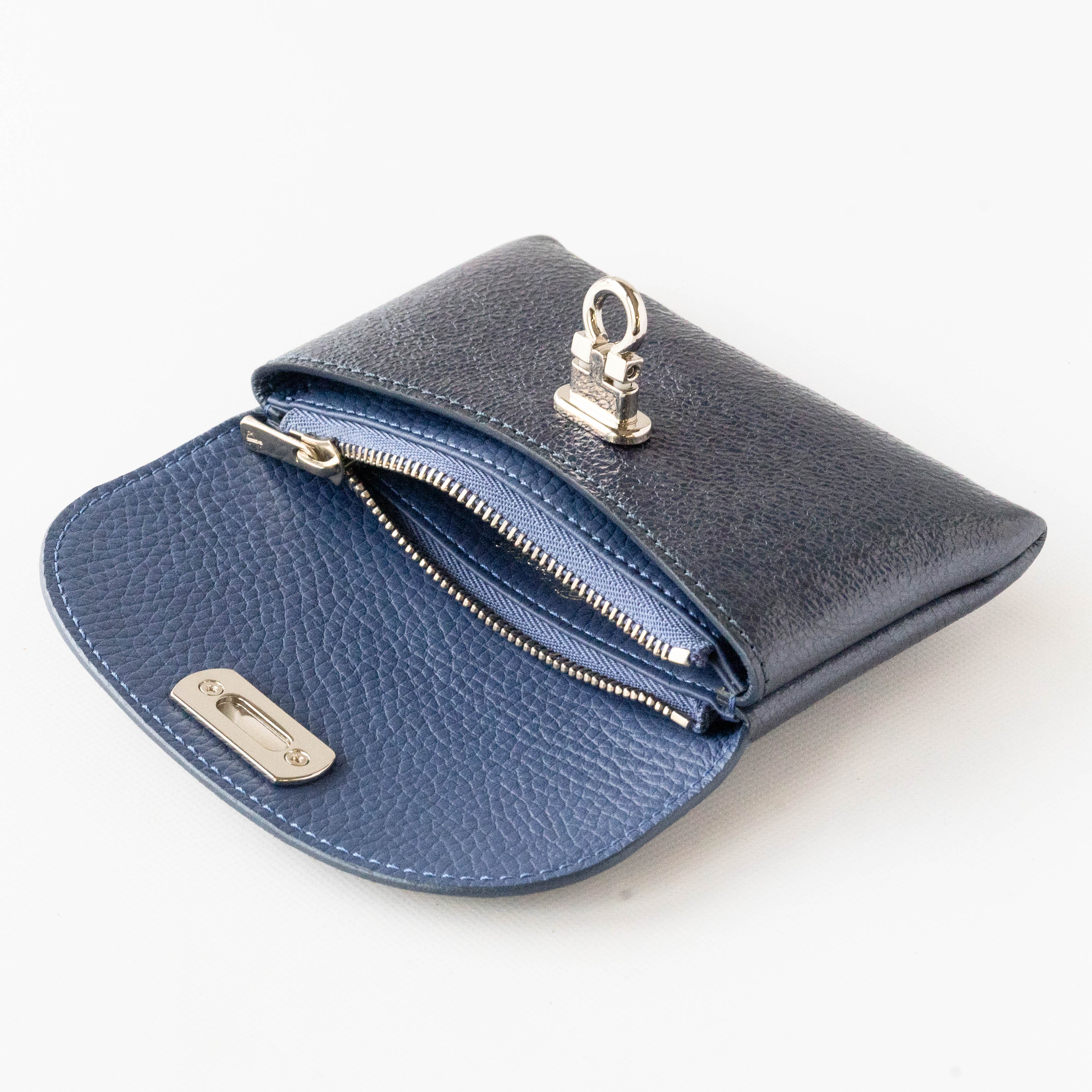 Leather flap middle wallet / Prism leather