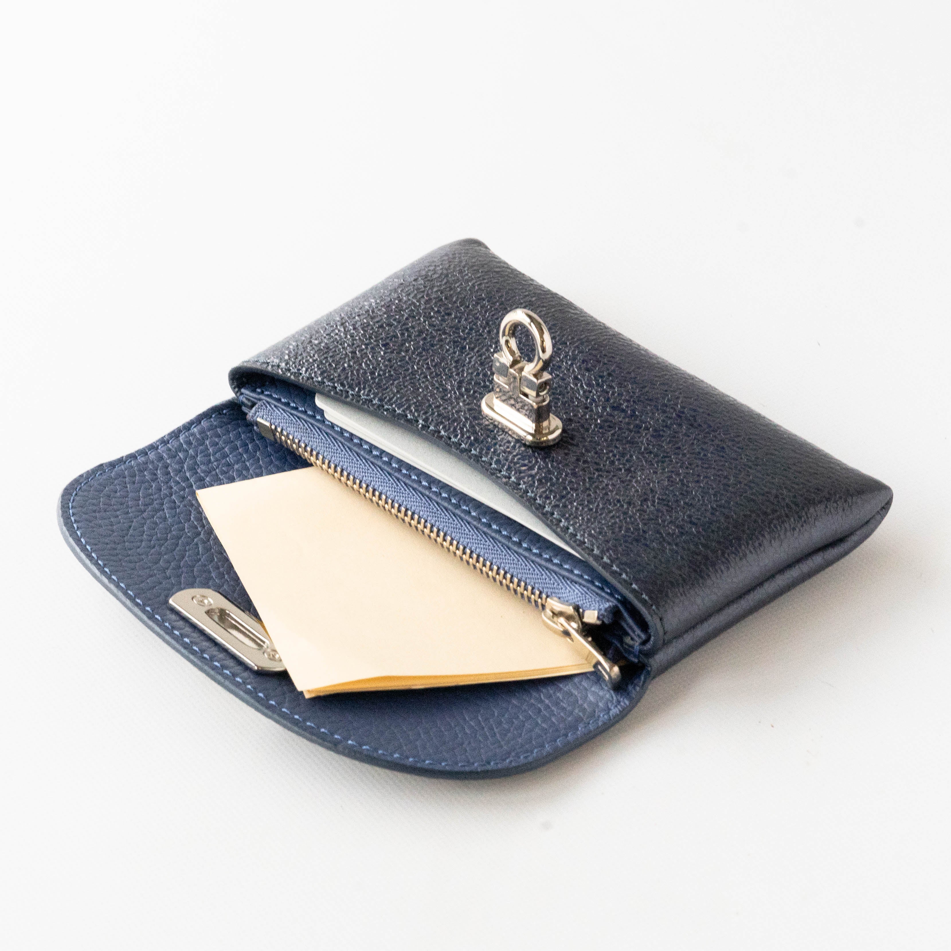 Leather flap middle wallet / Prism leather
