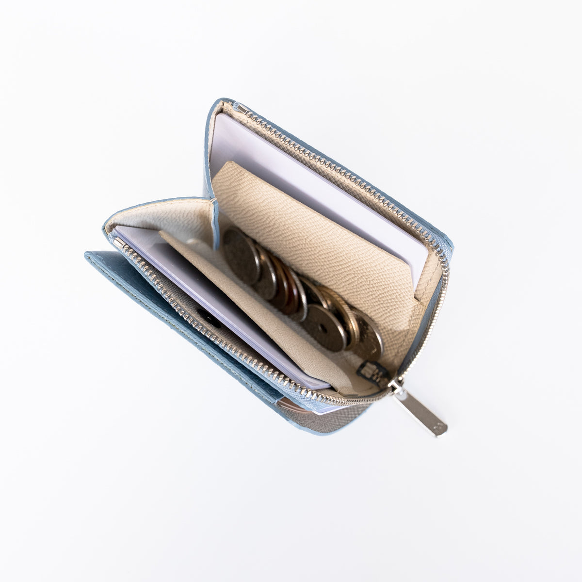 Made to Order: Small Bi-fold Wallet "Nouvelle PALM" / Saxe Blue