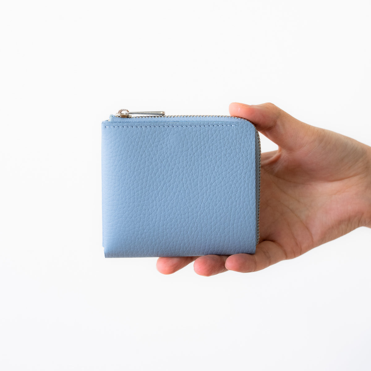 【受注生産】小さな2つ折り財布《ヌーヴェルPALM》/サックスブルー