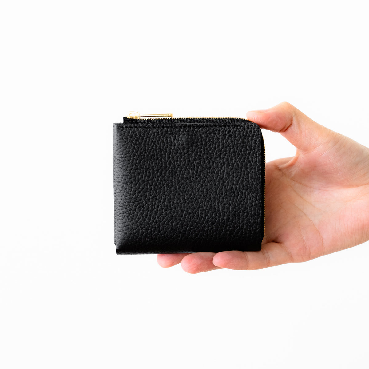 【受注生産】小さな2つ折り財布《ヌーヴェルPALM》/ブラック