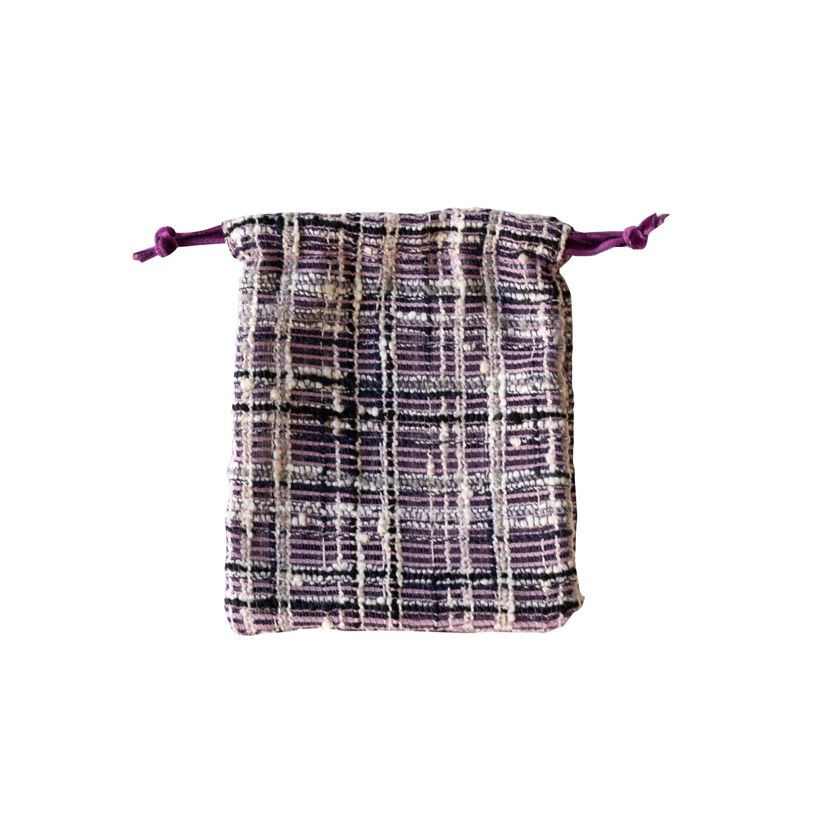 Mini drawstring pouch fancy tweed