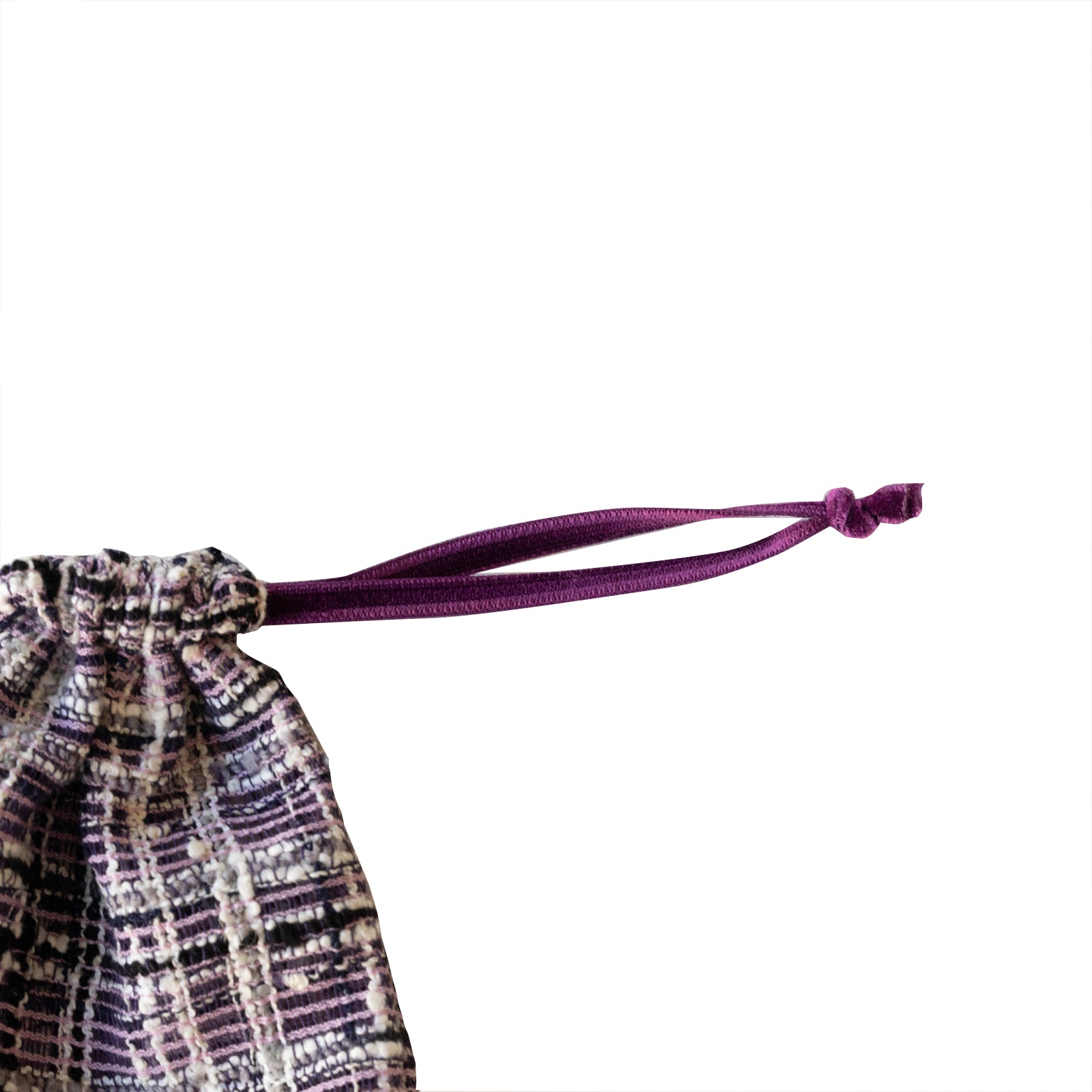 Mini drawstring pouch fancy tweed