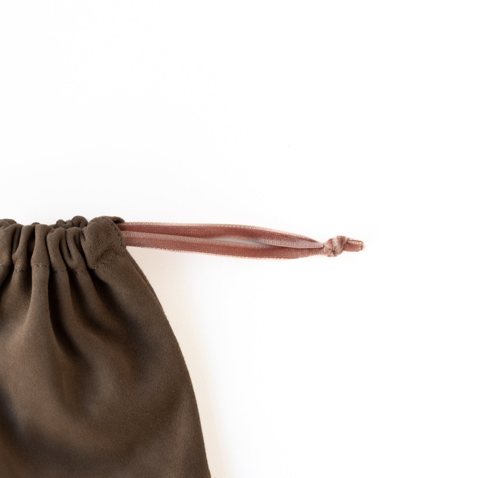 Mini drawstring pouch suede leather