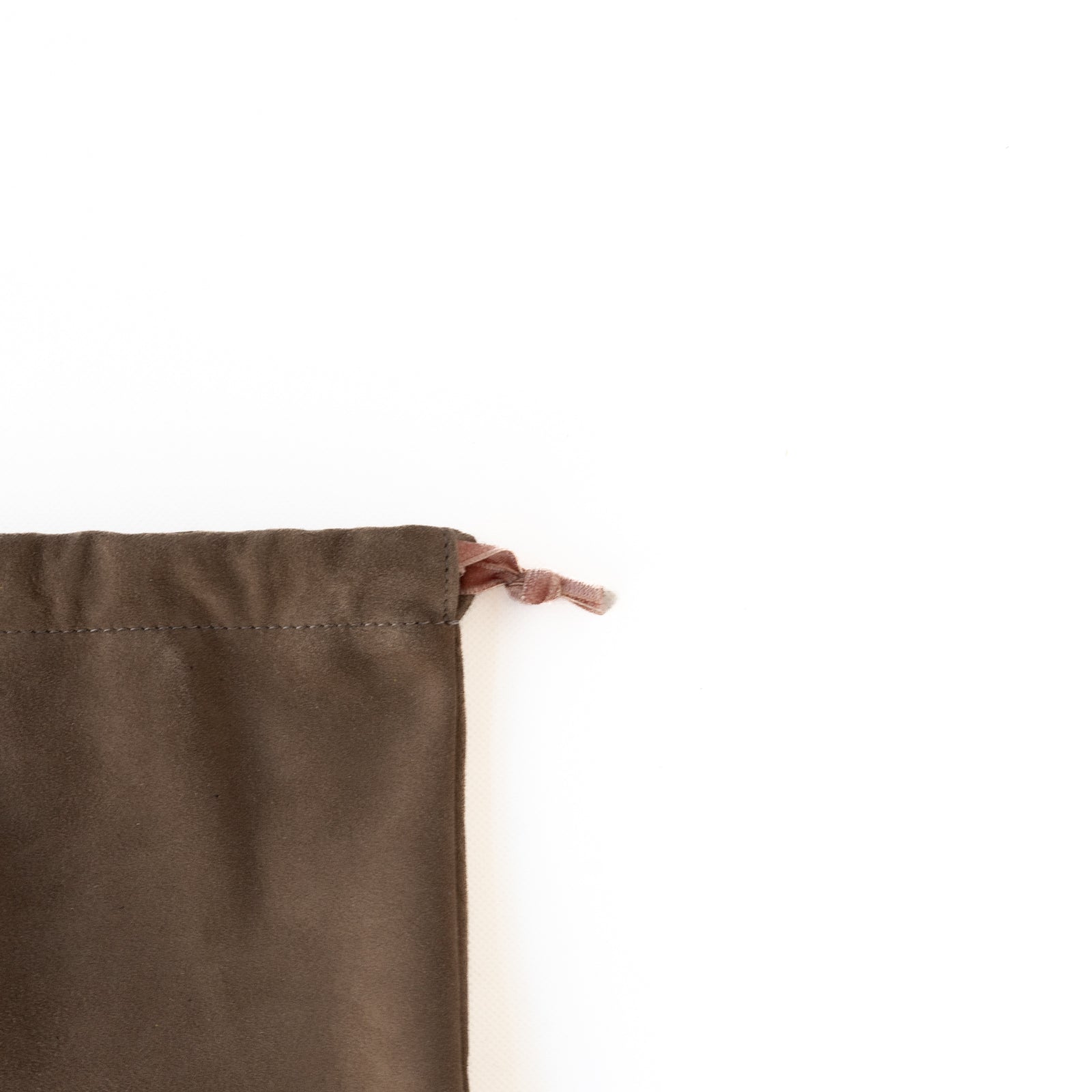 Mini drawstring pouch suede leather