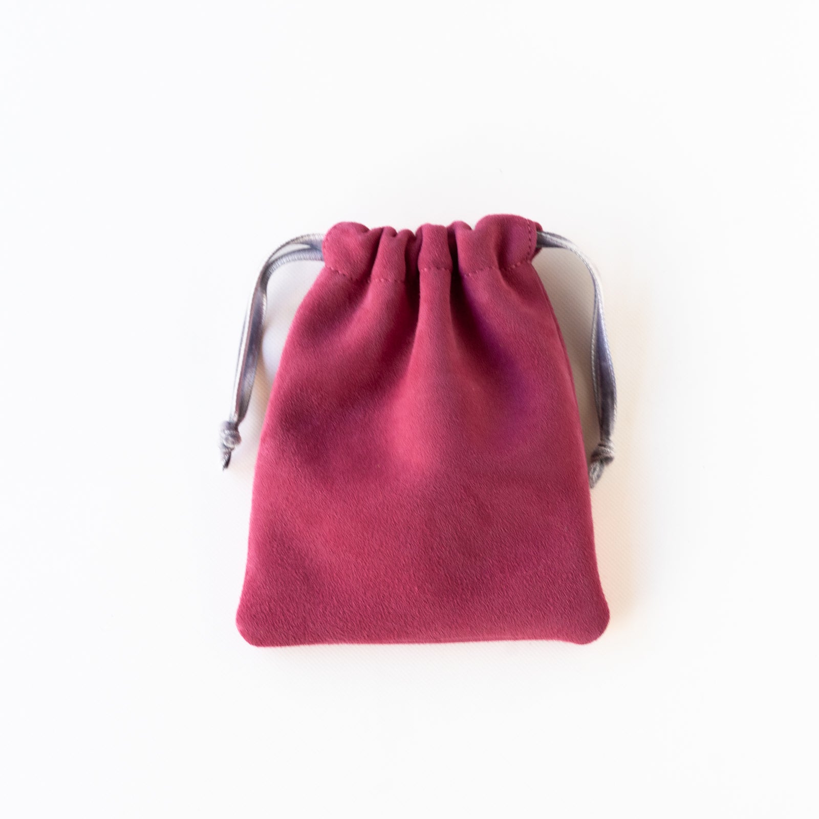 Mini drawstring pouch suede leather