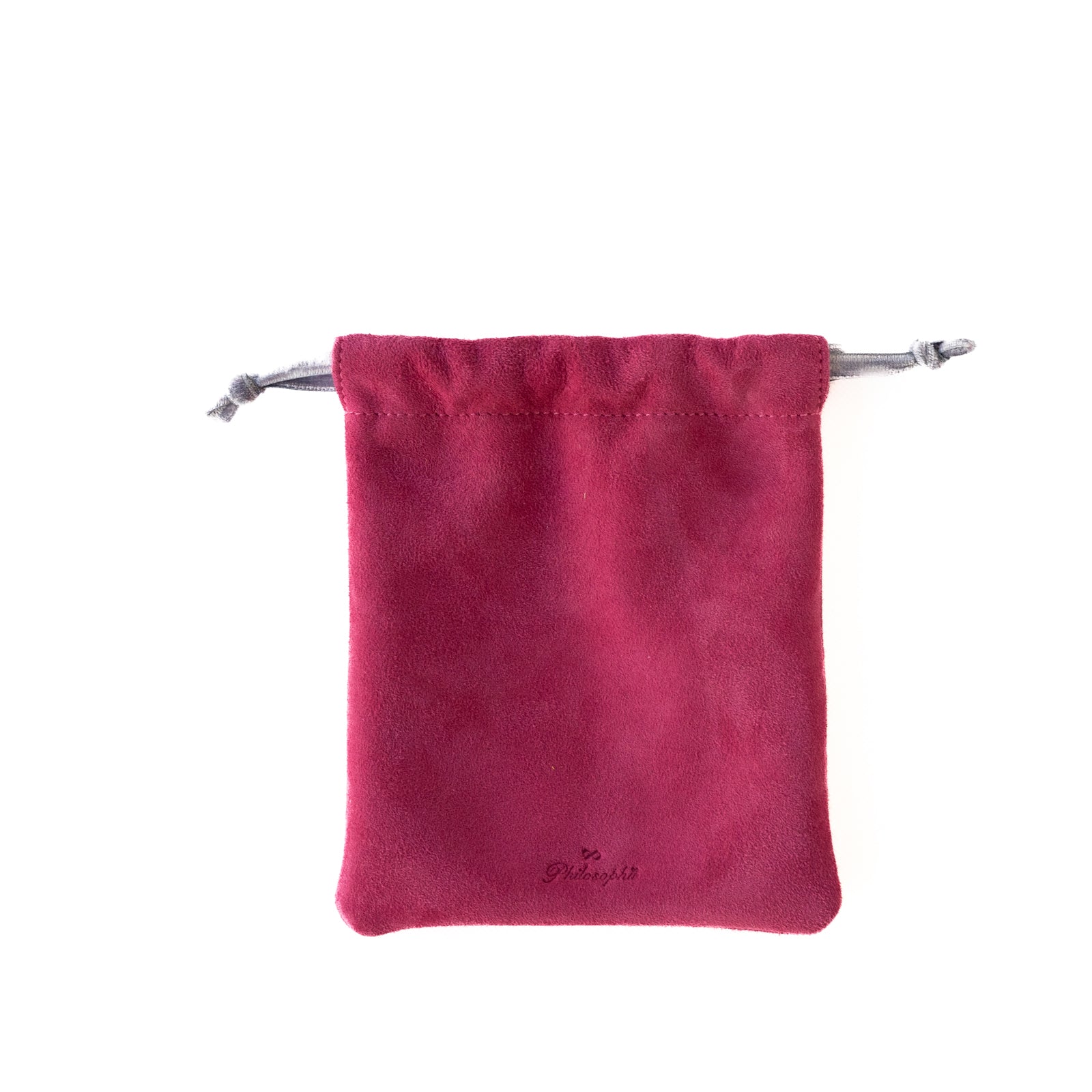 Mini drawstring pouch suede leather