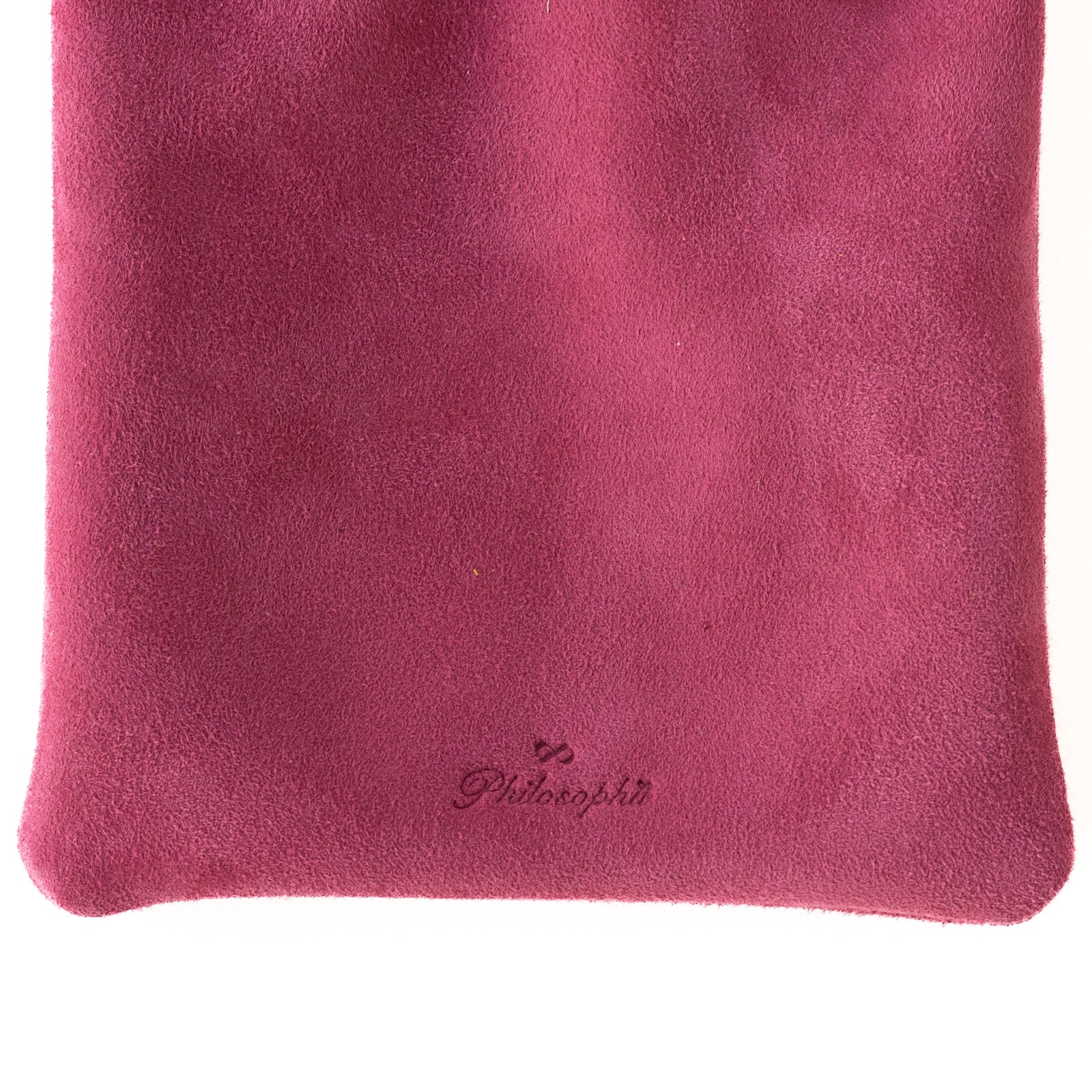 Mini drawstring pouch suede leather