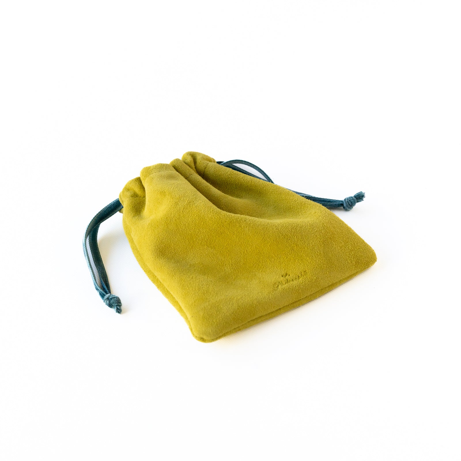 Mini drawstring pouch suede leather