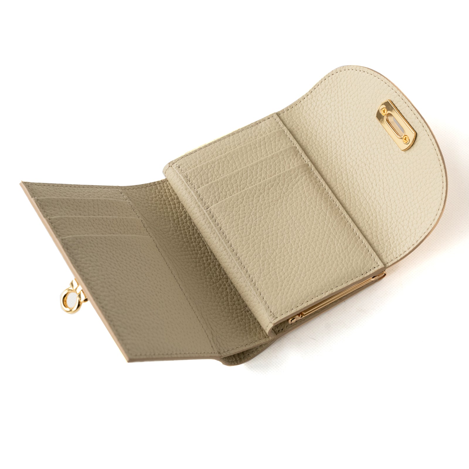 【おつとめ品セール】がま口ミドルウォレット・アンティーヌ ゴールドパイソン / パールゴールド