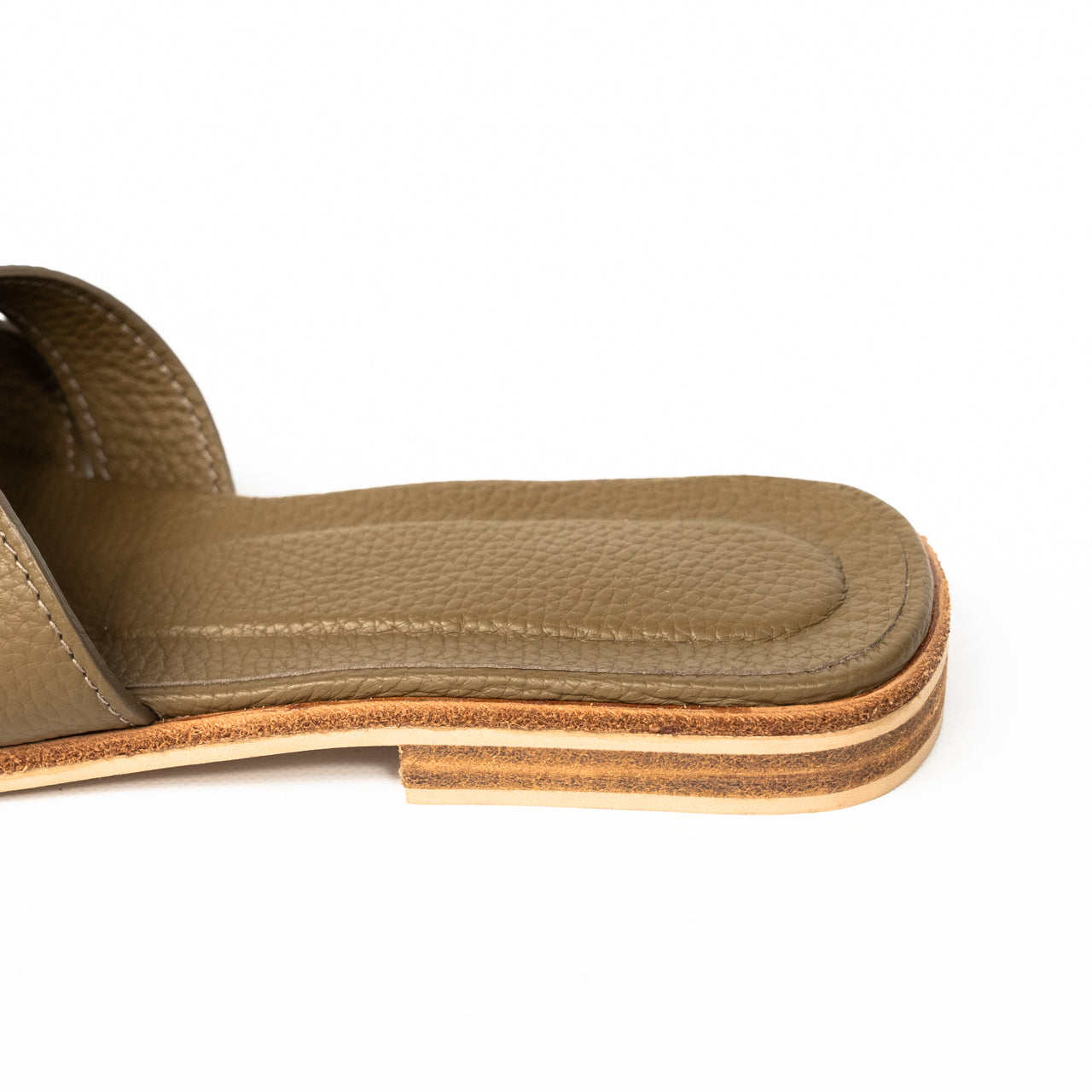 Leather flat sandals "Lupus" Cuir Mash/Taupe