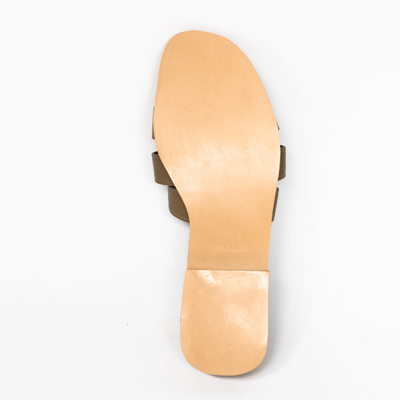 Leather flat sandals "Lupus" Cuir Mash/Taupe
