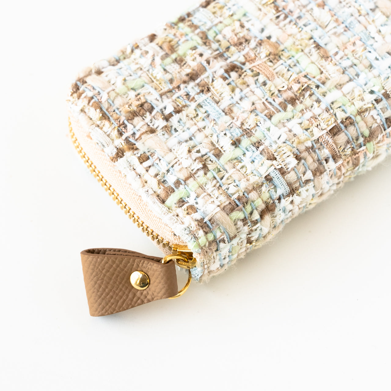 fancy tweed zipper key case