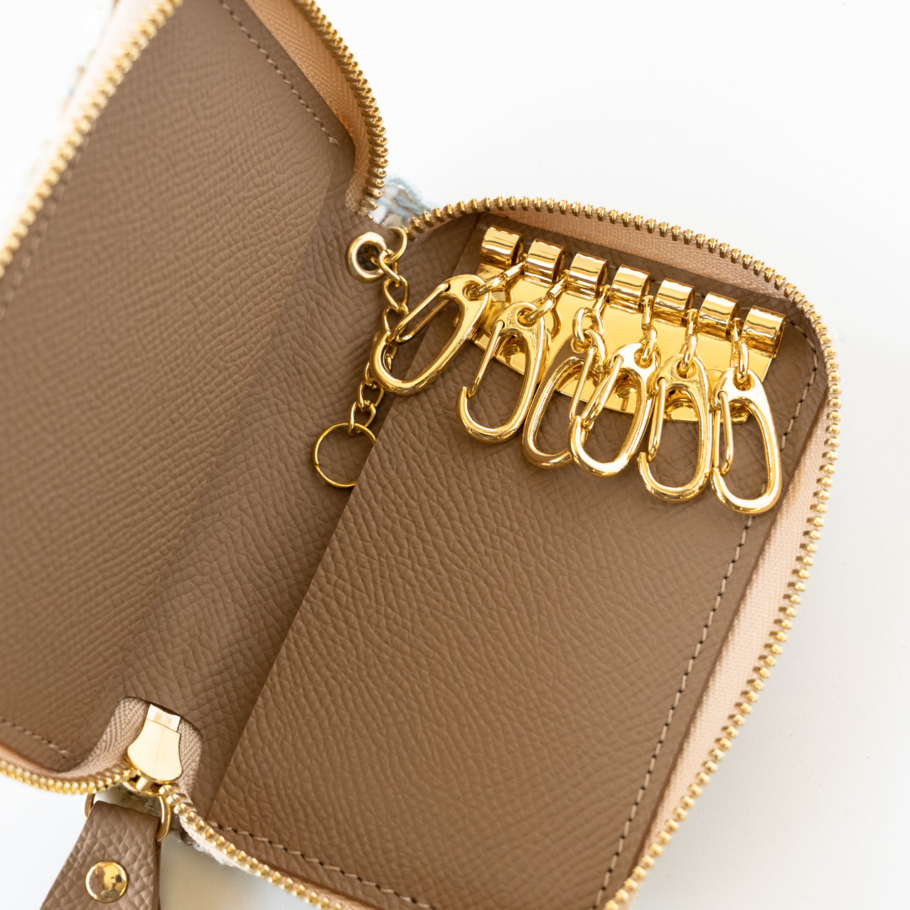 fancy tweed zipper key case