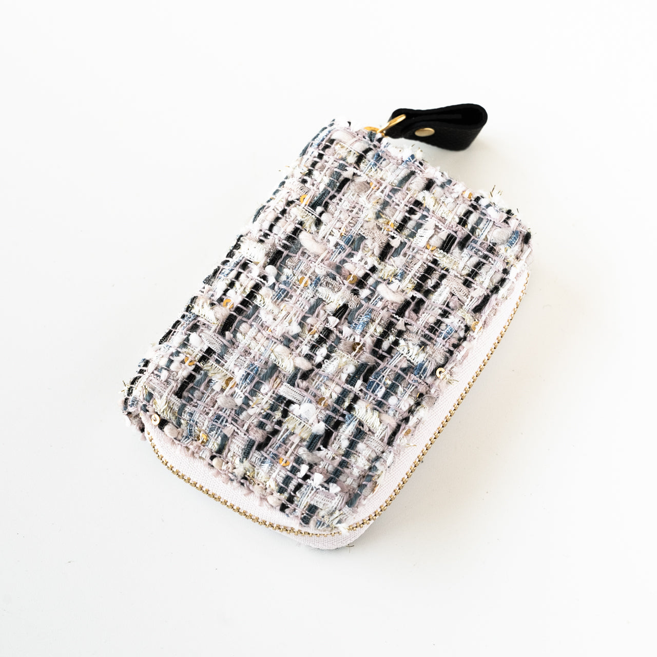 fancy tweed zipper key case