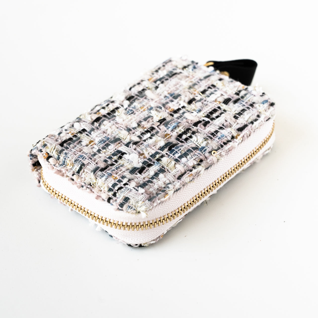 fancy tweed zipper key case