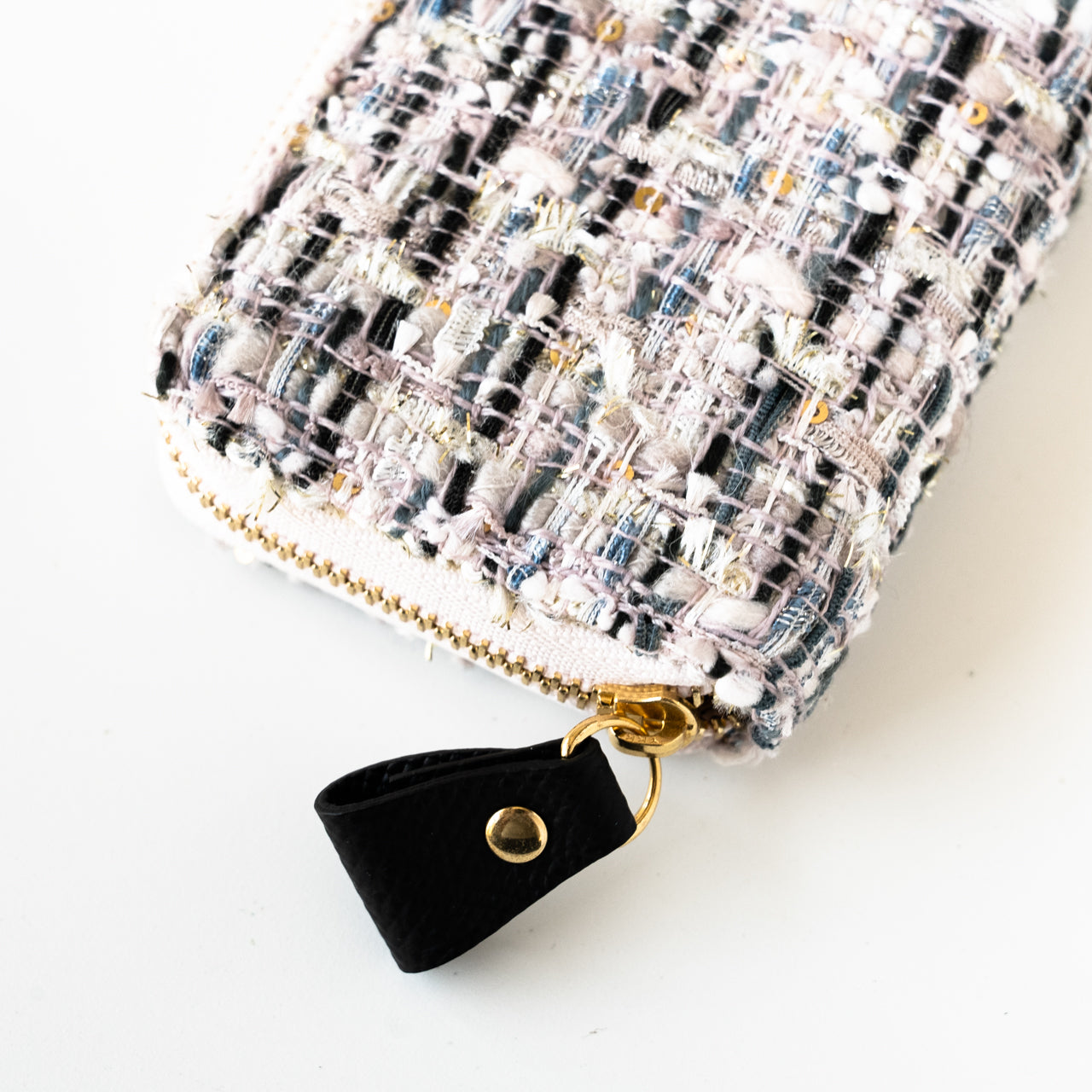 fancy tweed zipper key case