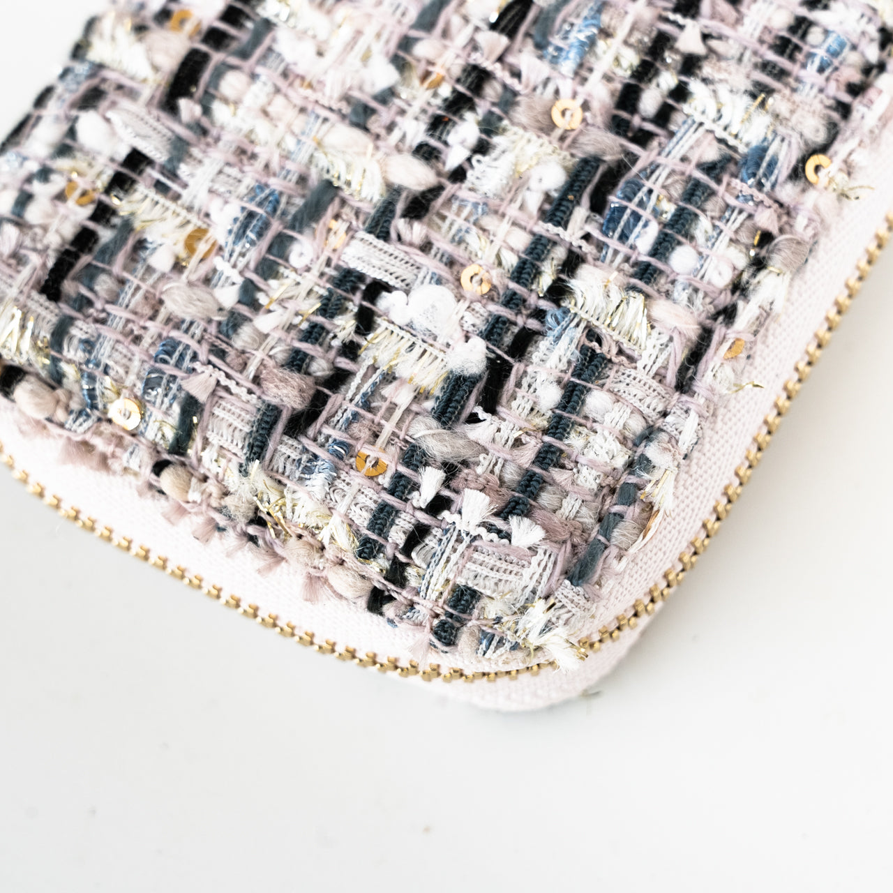 fancy tweed zipper key case