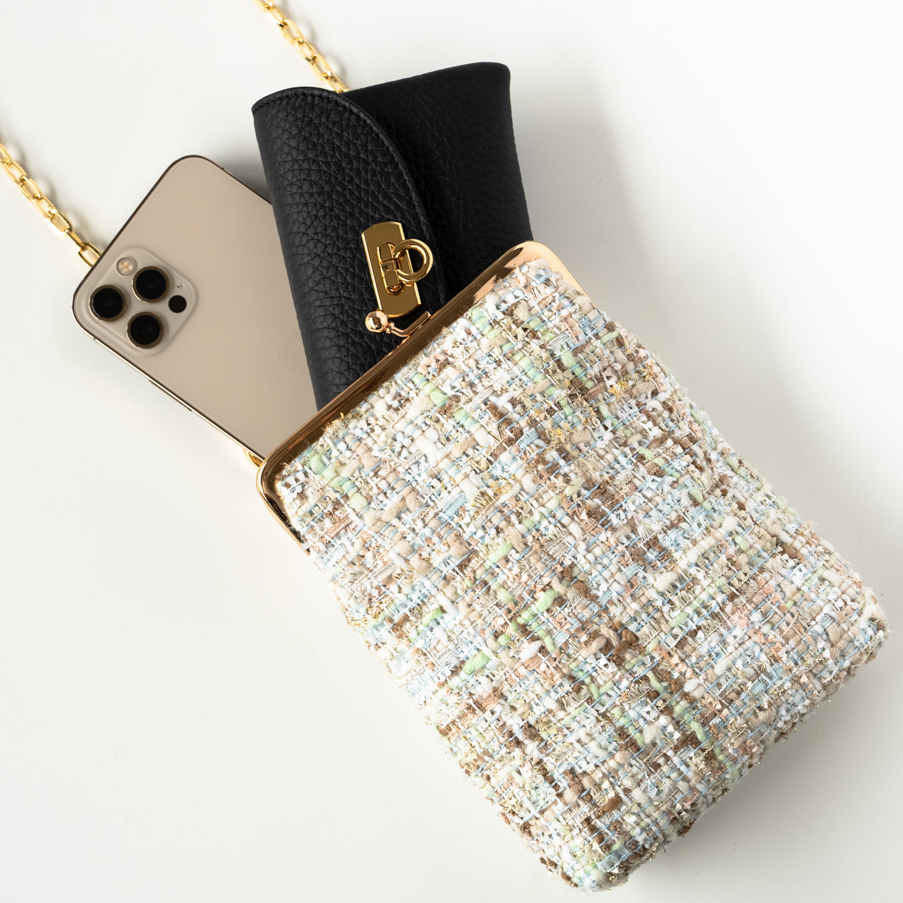 Tweed pouch pochette
