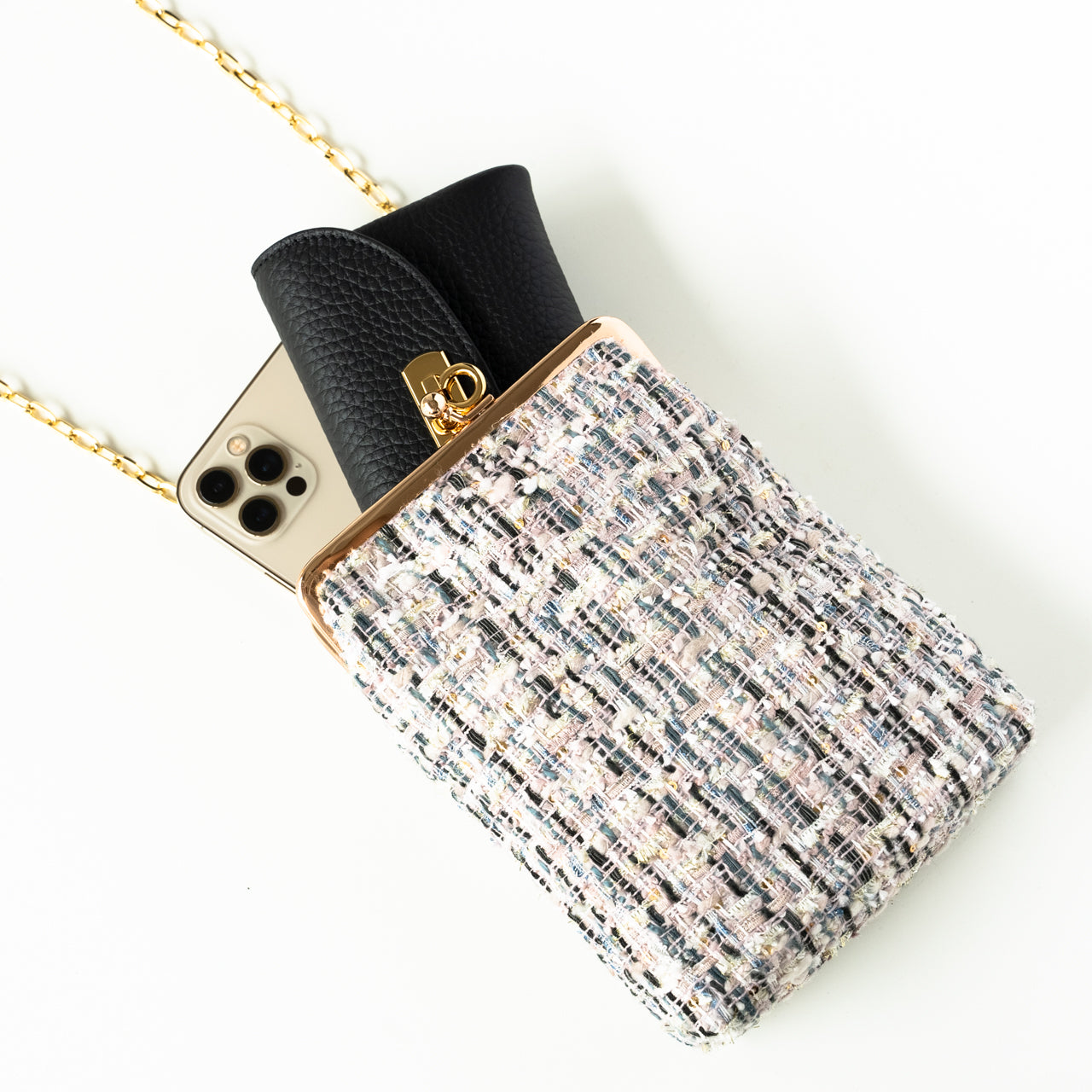 Tweed pouch pochette
