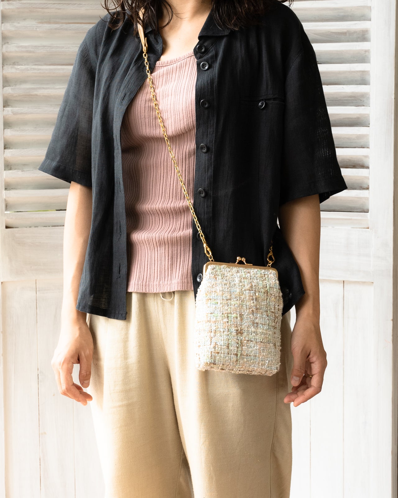 Tweed pouch pochette