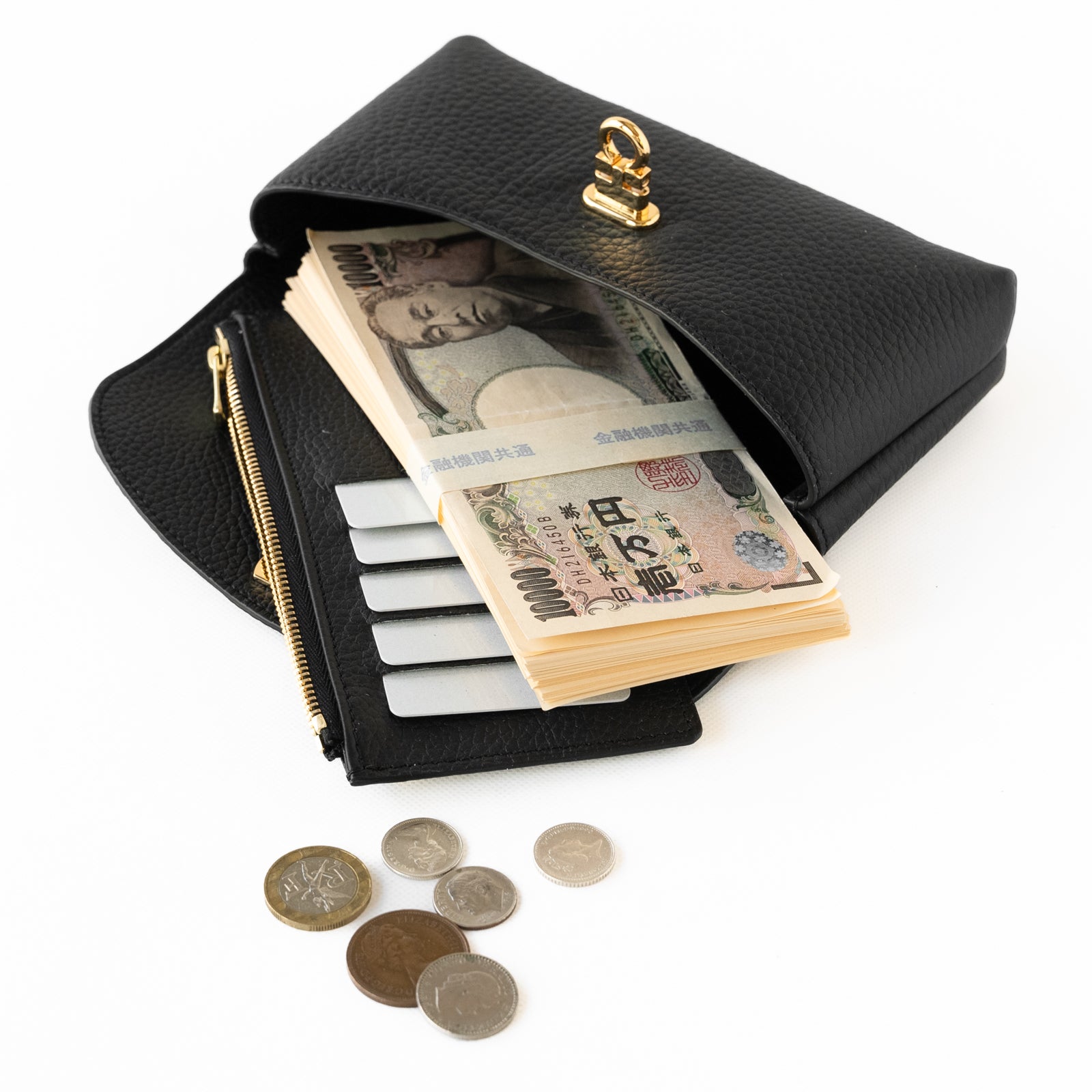 【おつとめ品セール】フラップウォレット・フルール ミリオン トリヨンクレマンス / ブラック