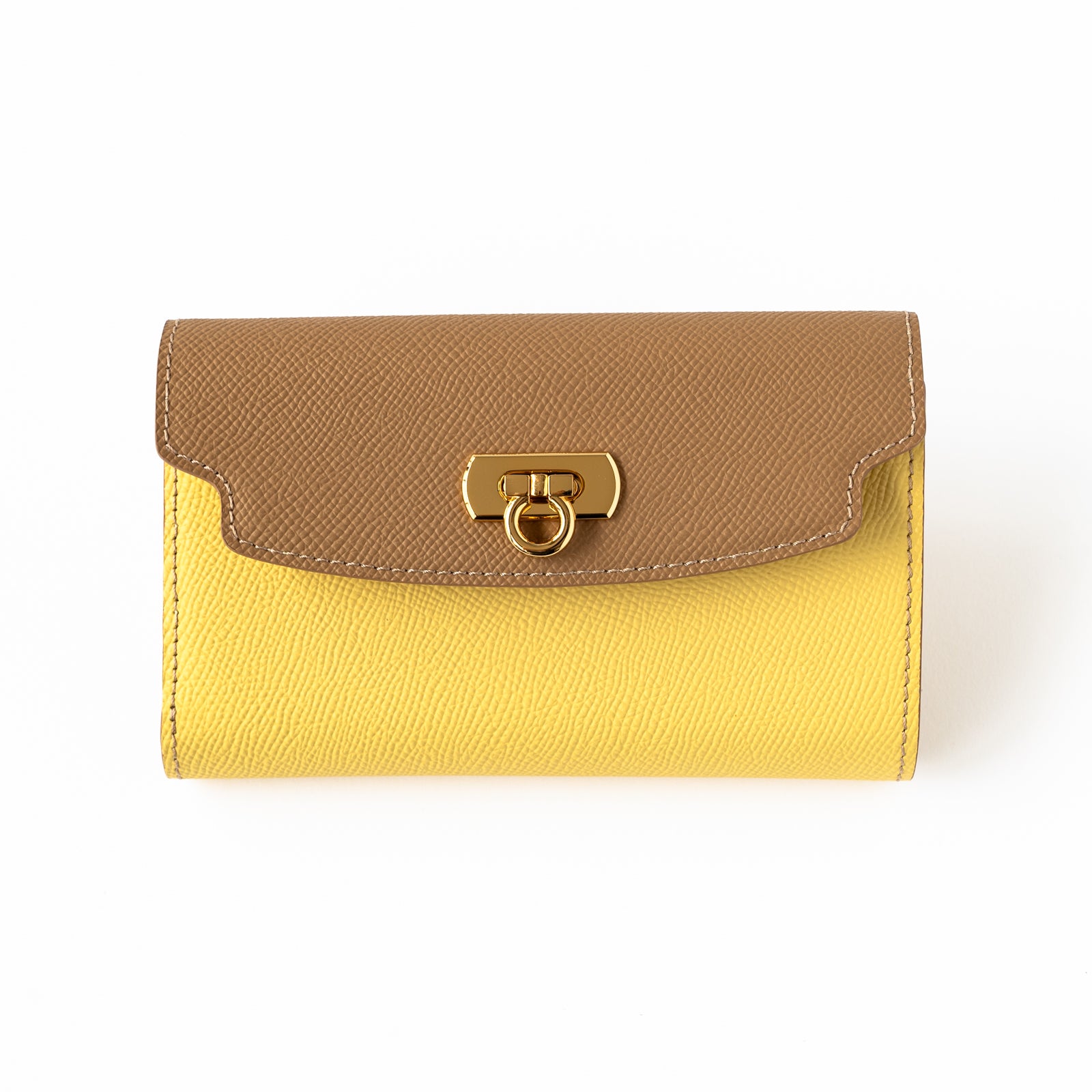 【おつとめ品セール】ミディアムウォレット・ルイM キュイール・ミネルバ / カナリア×チャイ