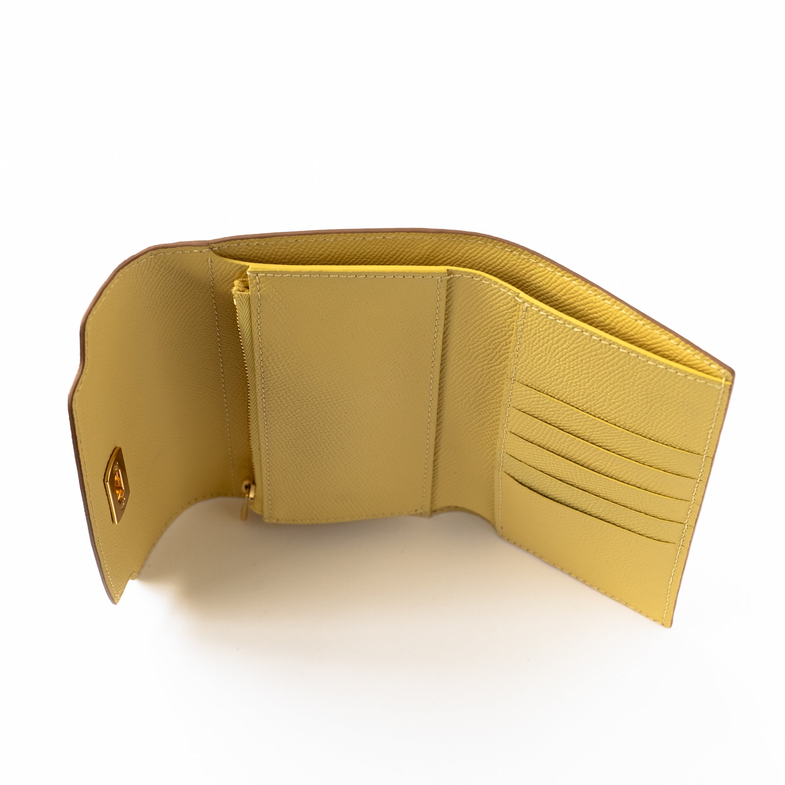 【おつとめ品セール】ミディアムウォレット・ルイM キュイール・ミネルバ / カナリア×チャイ