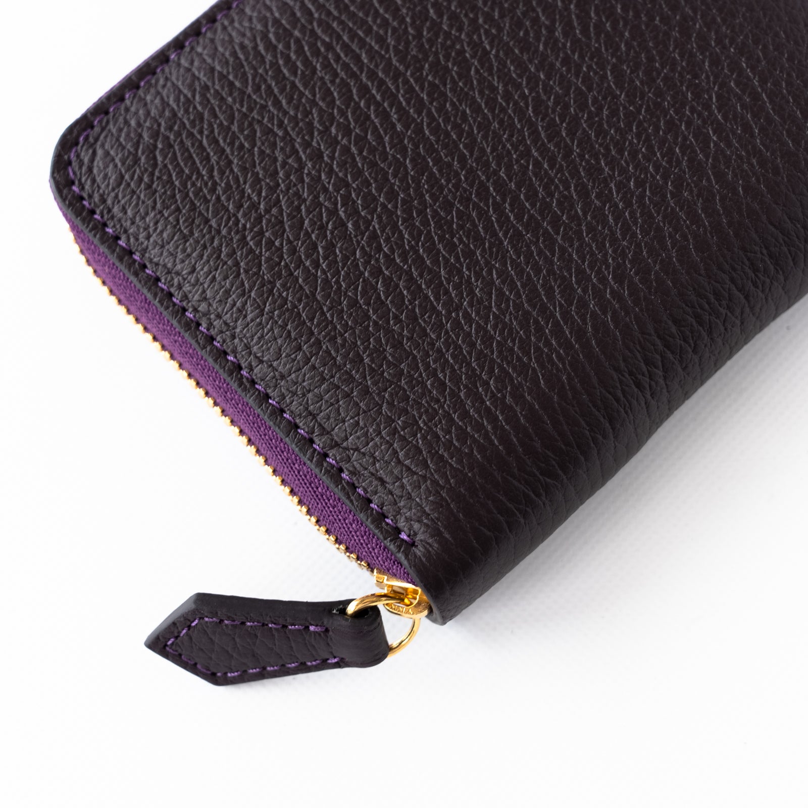Round zipper mini wallet Taurillon Clemence