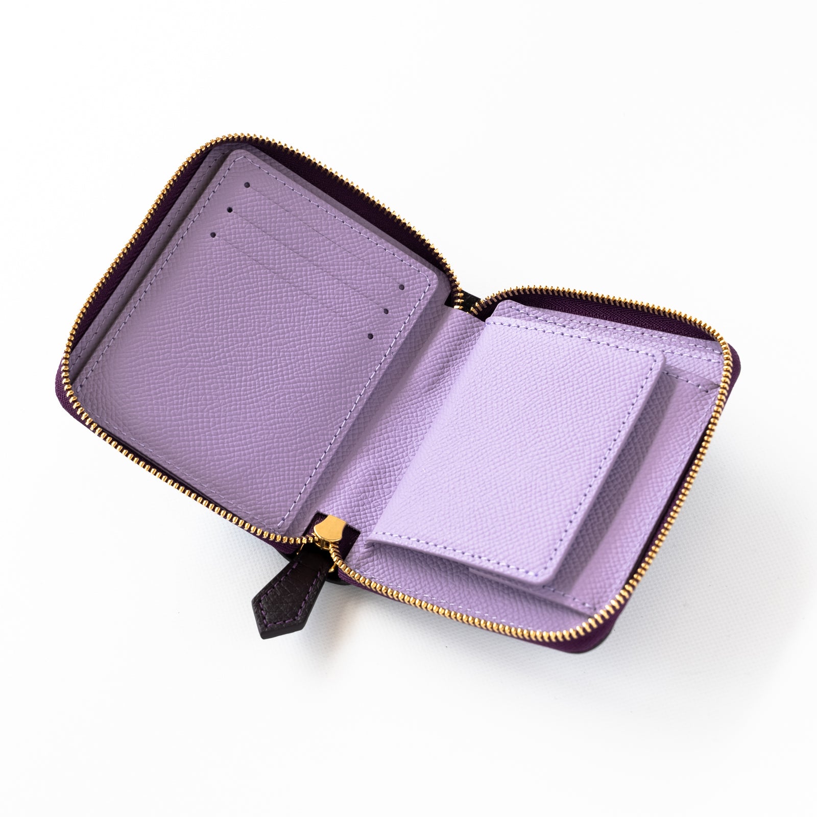 Round zipper mini wallet Taurillon Clemence