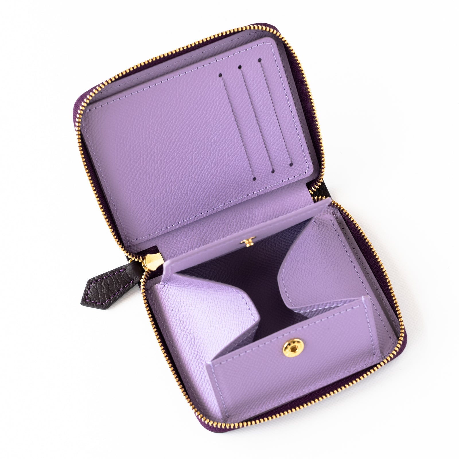 Round zipper mini wallet Taurillon Clemence
