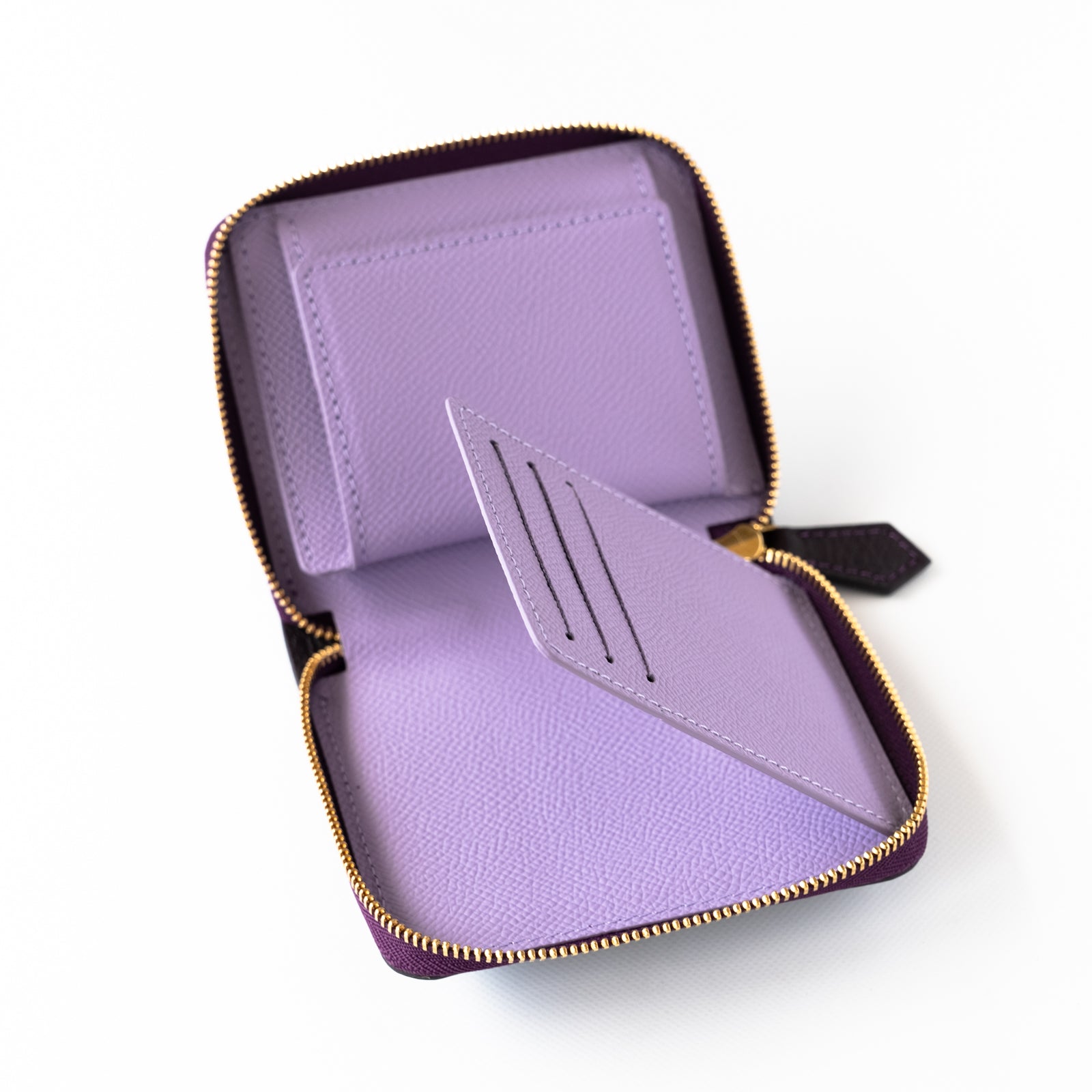 Round zipper mini wallet Taurillon Clemence