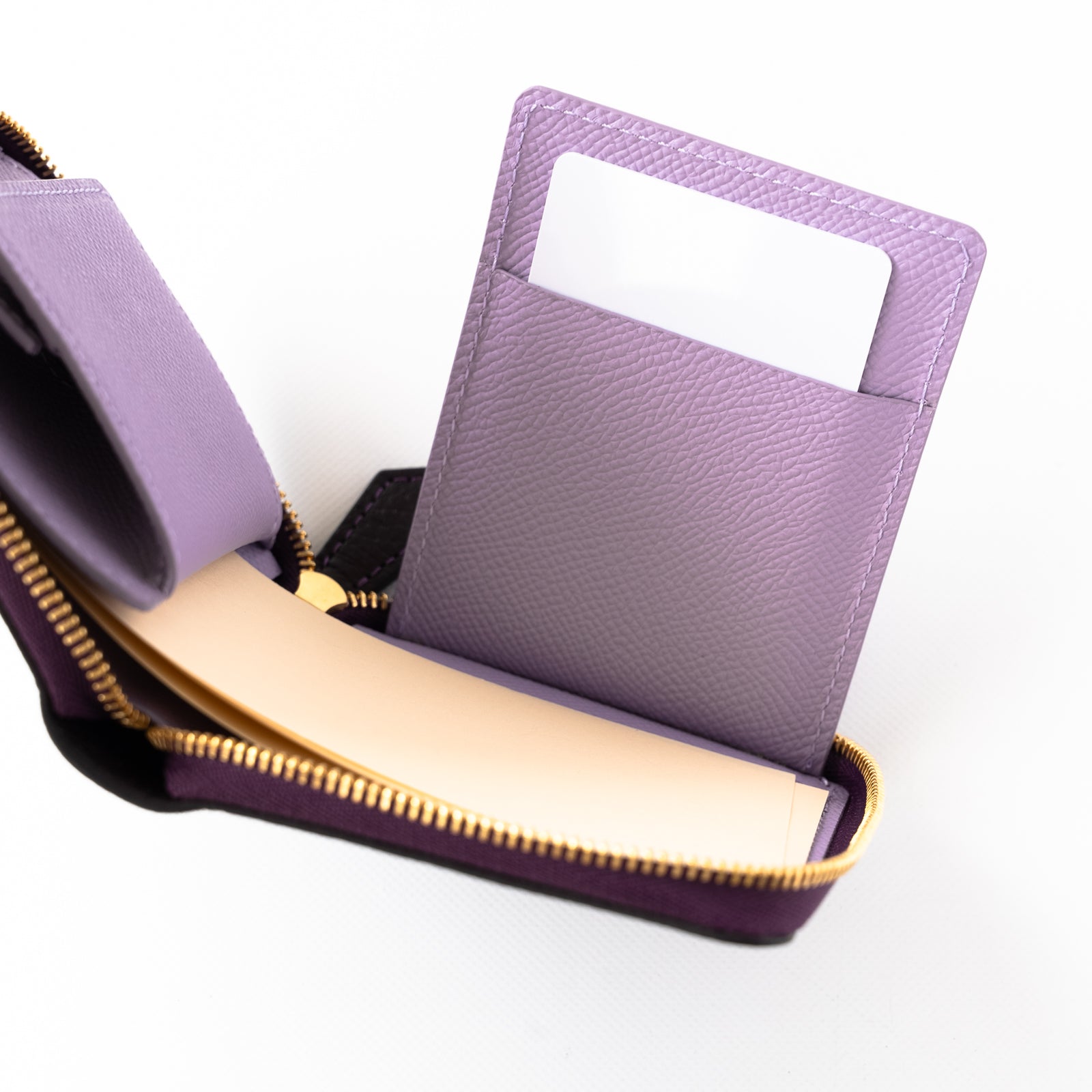 Round zipper mini wallet Taurillon Clemence