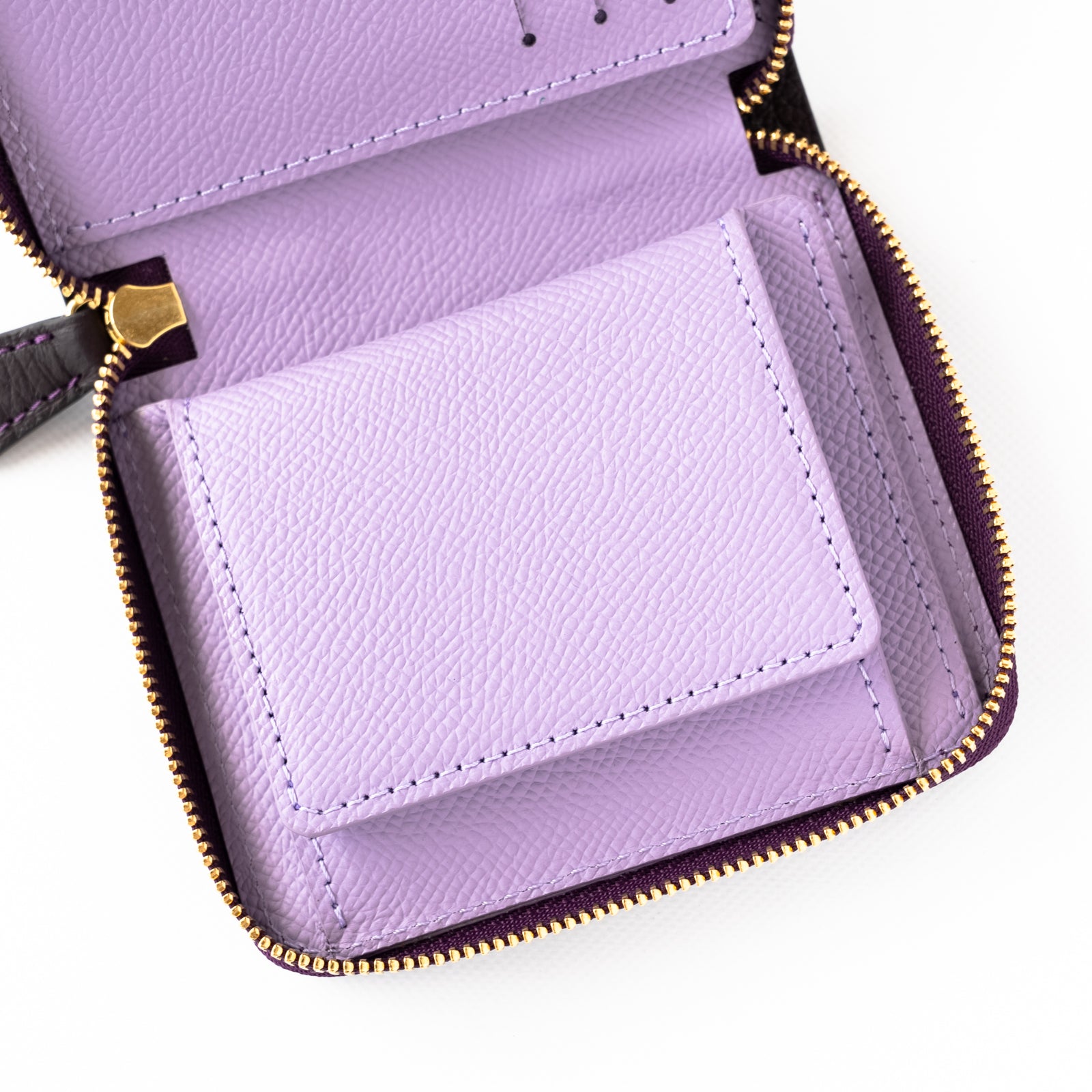 Round zipper mini wallet Taurillon Clemence