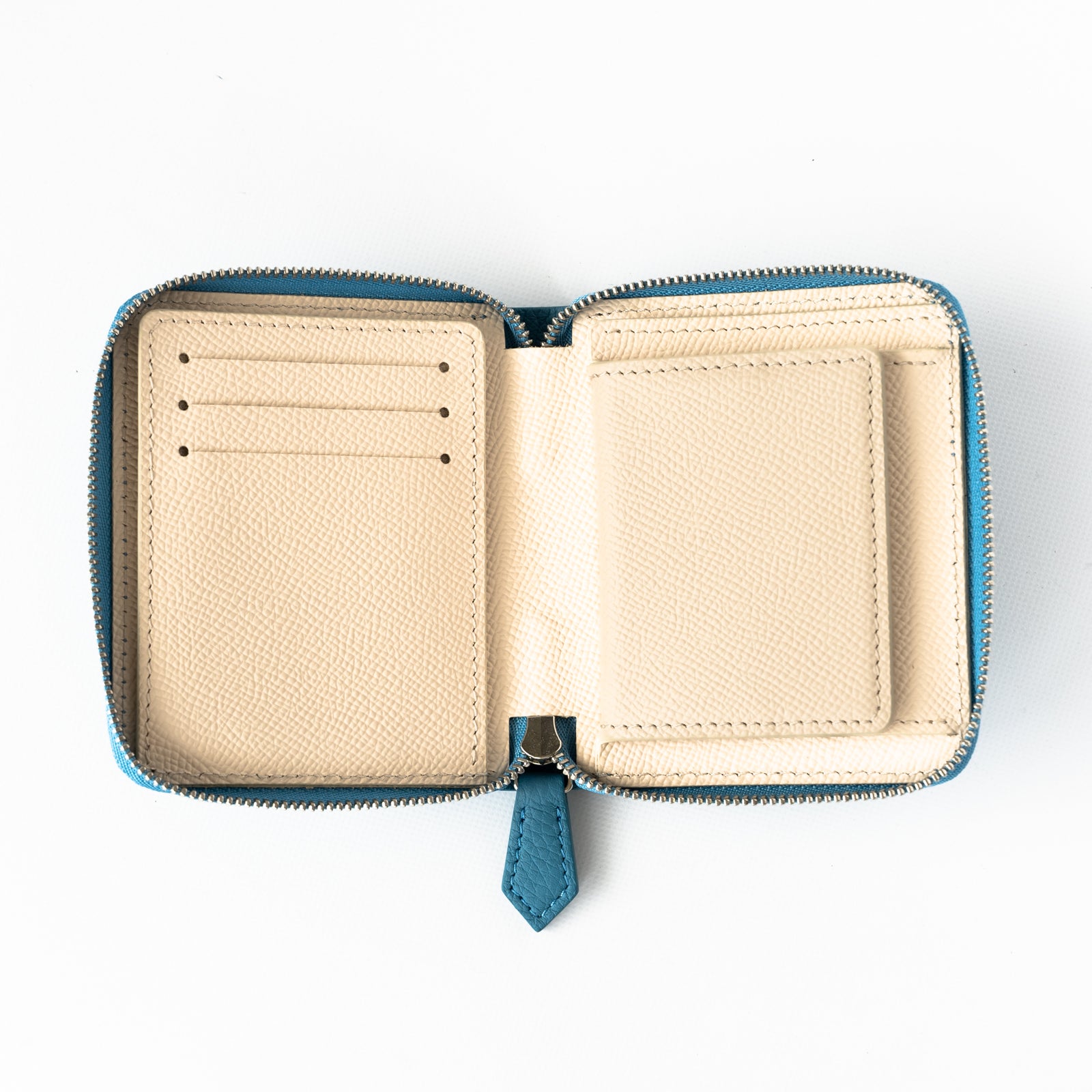 Round zipper mini wallet Taurillon Clemence
