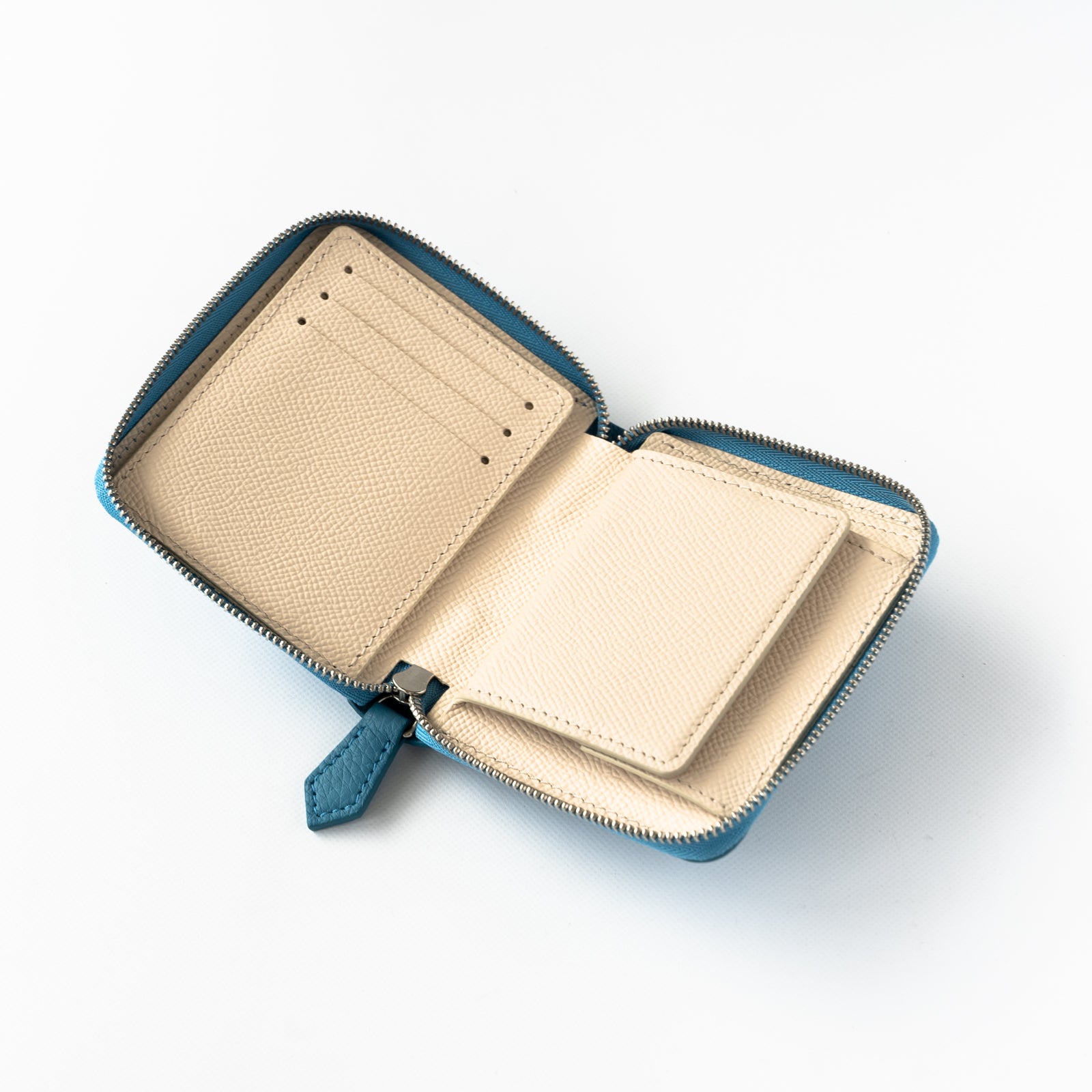 Round zipper mini wallet Taurillon Clemence