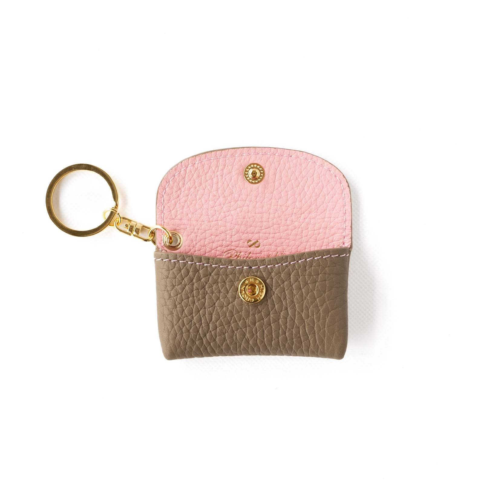 Soft leather flap minimini key ring Taurillon Clemence