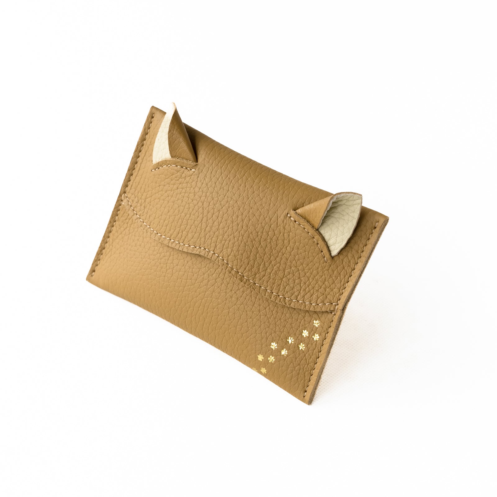Cat pocket tissue case Cuir Mache / Chamois