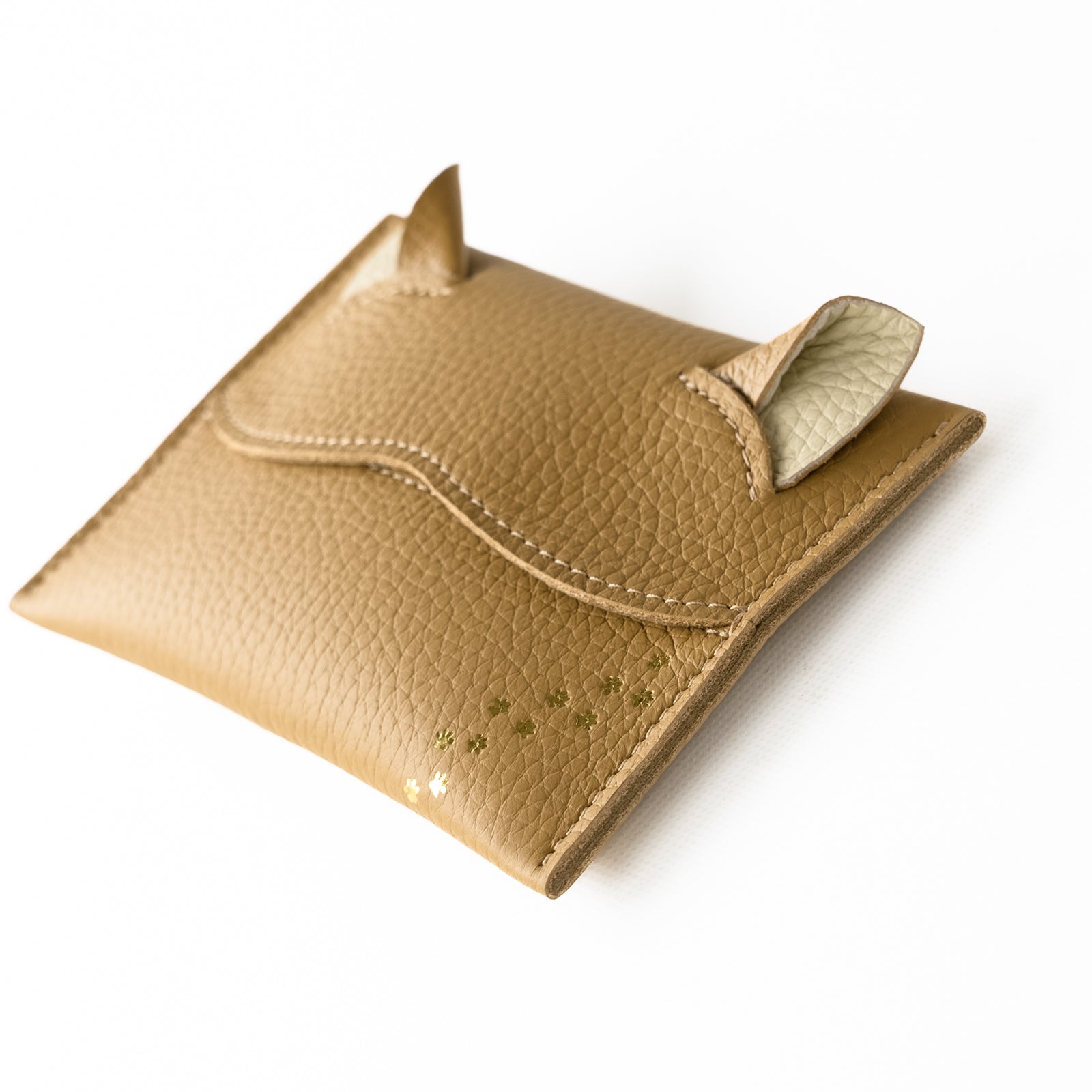 Cat pocket tissue case Cuir Mache / Chamois